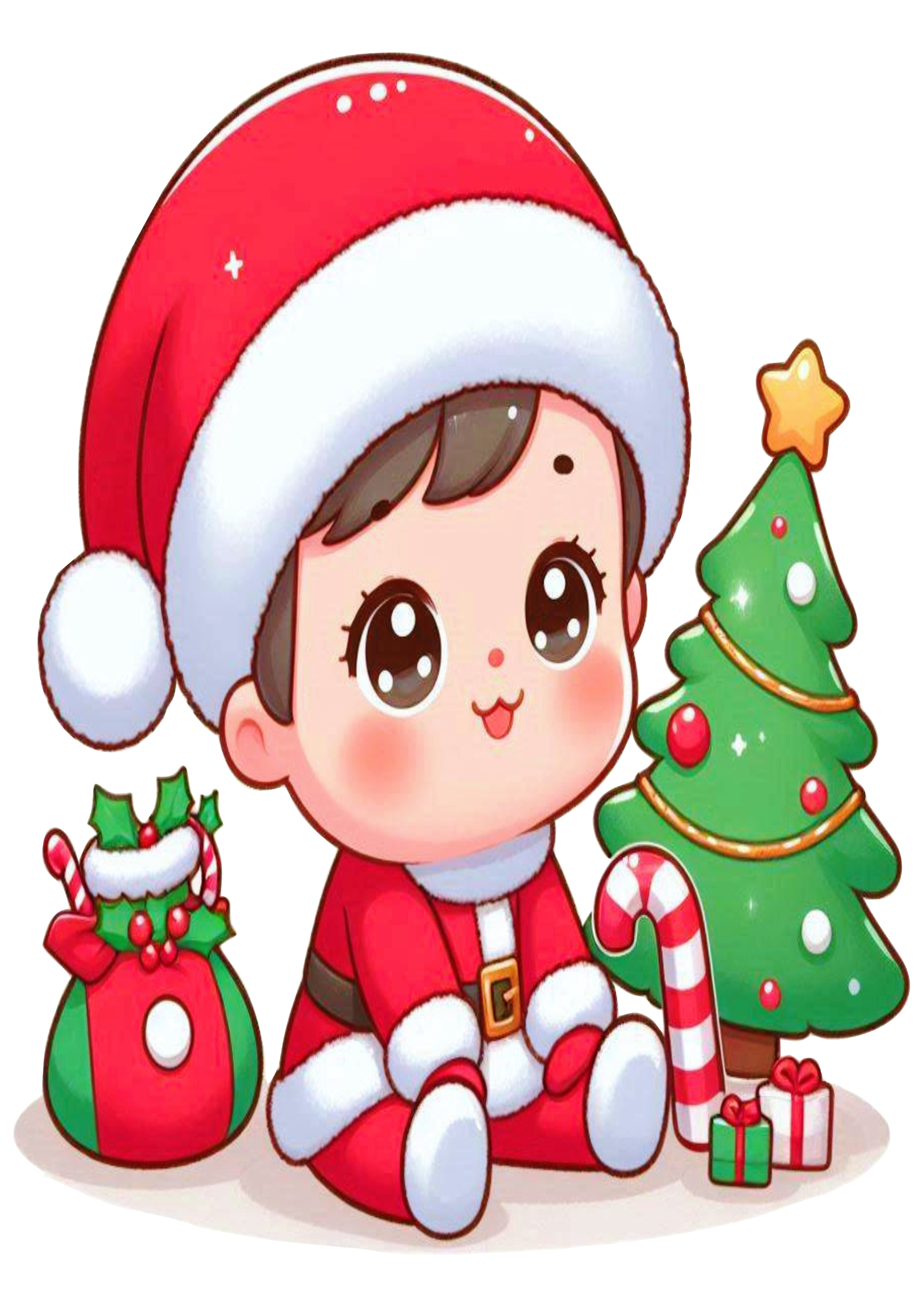 Baby Boy in Christmas Outfit PNG