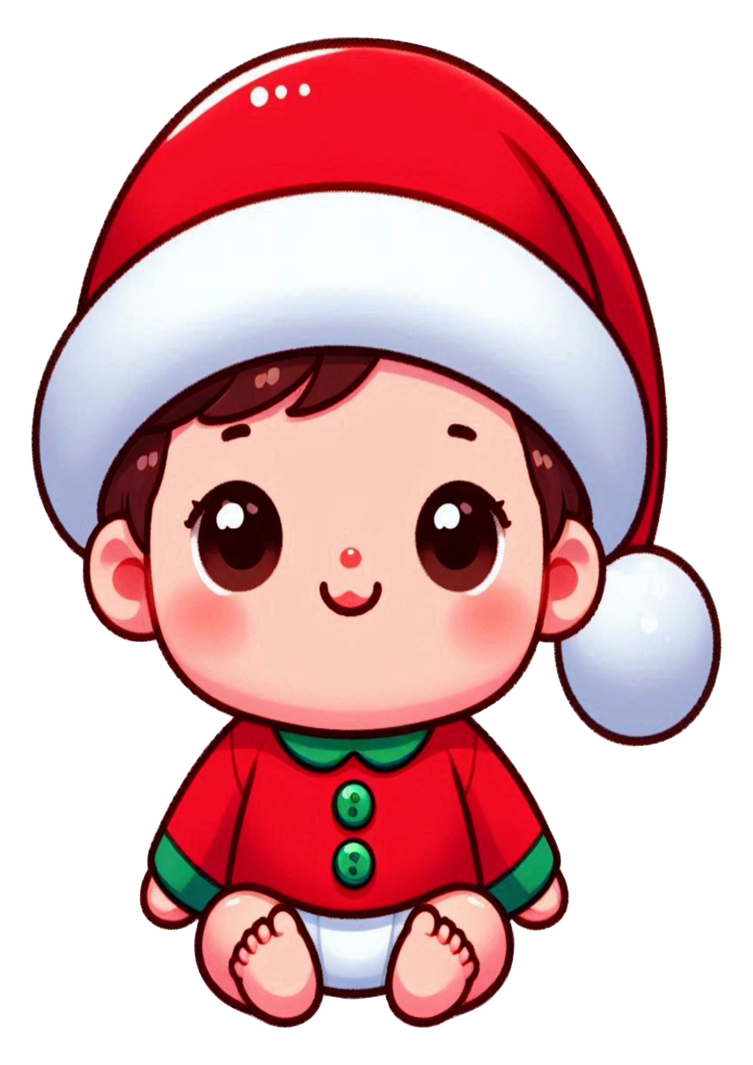 Cute Christmas Baby Illustration PNG