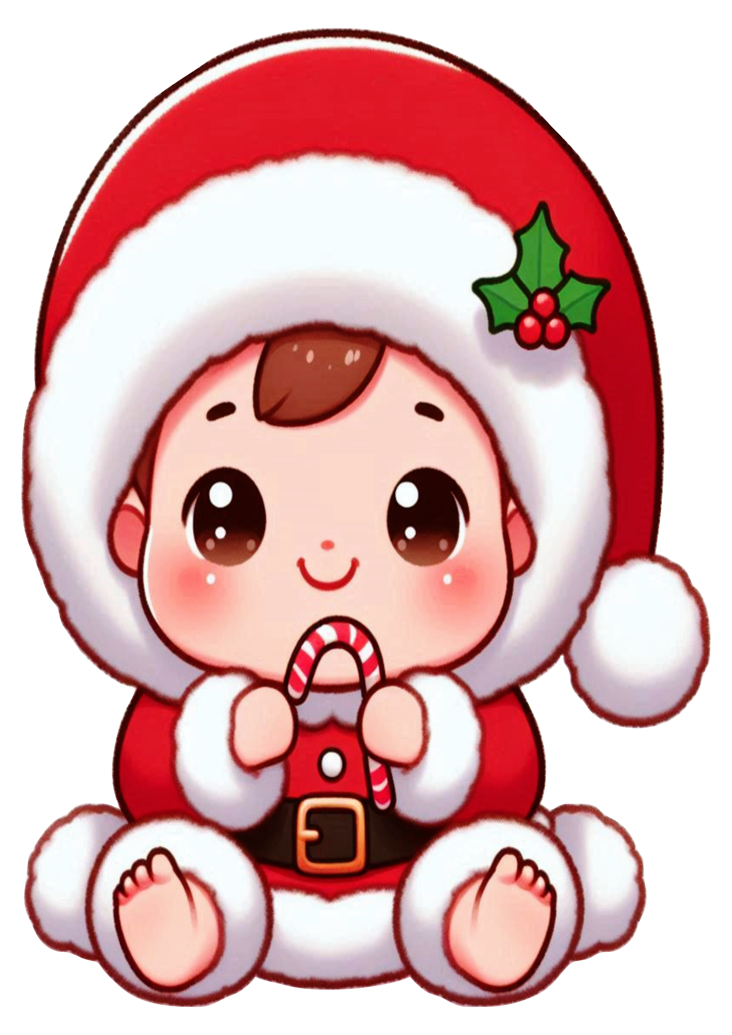 Cute Christmas Baby Illustration: Transparent PNG for Creative Projects