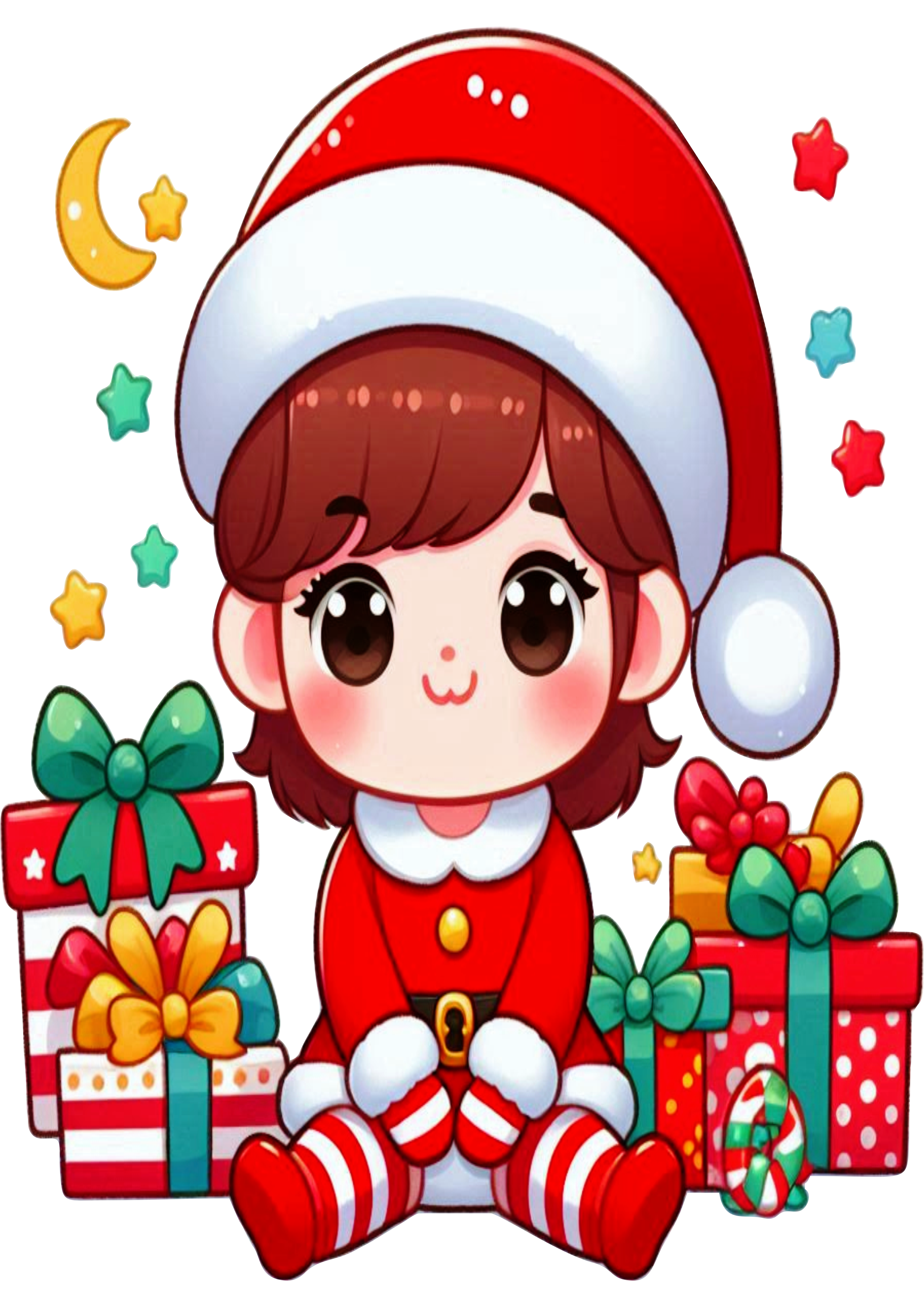 Baby Girl in Christmas Outfit PNG