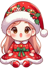 Baby christmas girl costume drawing1