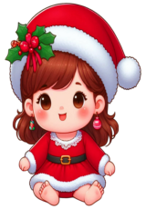 Baby christmas girl costume drawing4