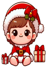 Baby christmas girl costume drawing6