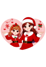 Chirstmas heart mother and daughter1