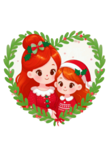 Chirstmas heart mother and daughter2