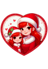 Chirstmas heart mother and daughter3