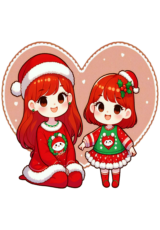 Chirstmas heart mother and daughter4