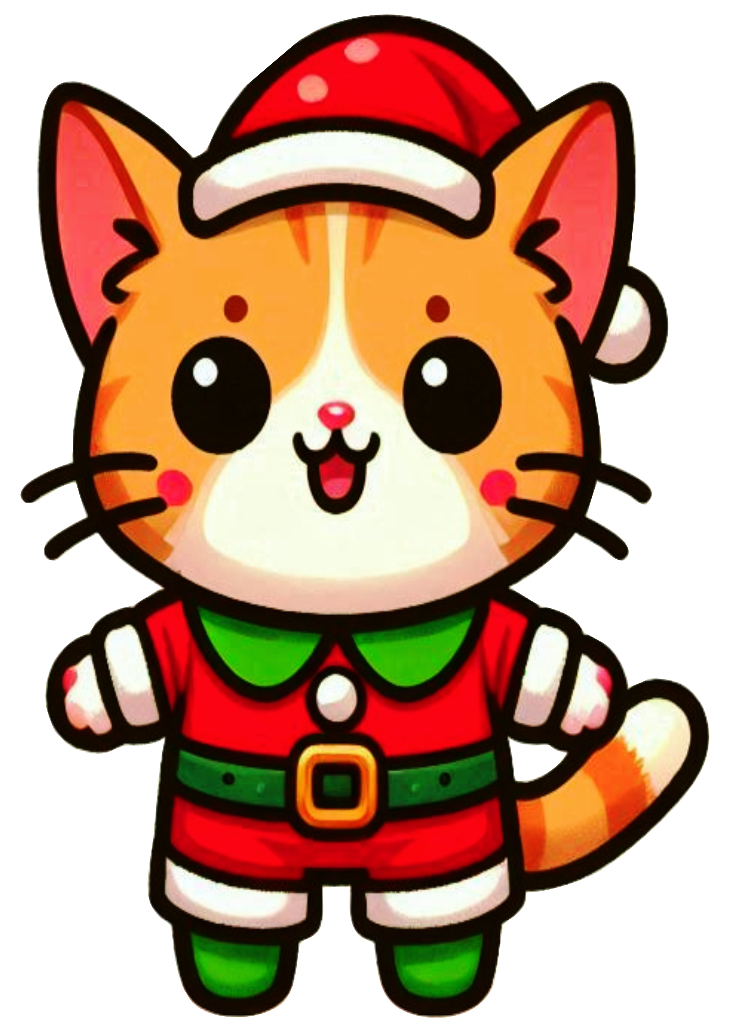 Christmas Cat Drawing PNG