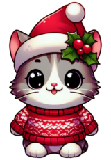 Christmas image cat cut10