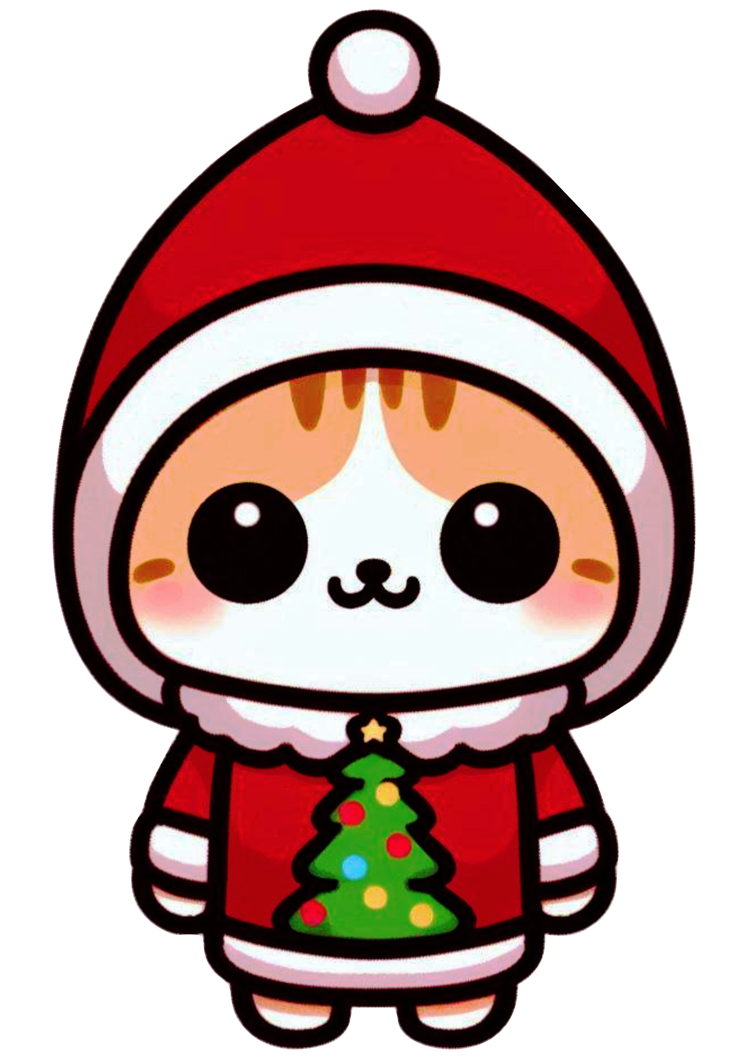 Adorable Christmas Kitty PNG