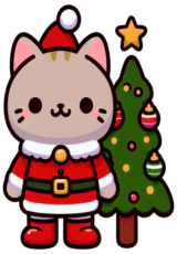 Christmas image cat cut13