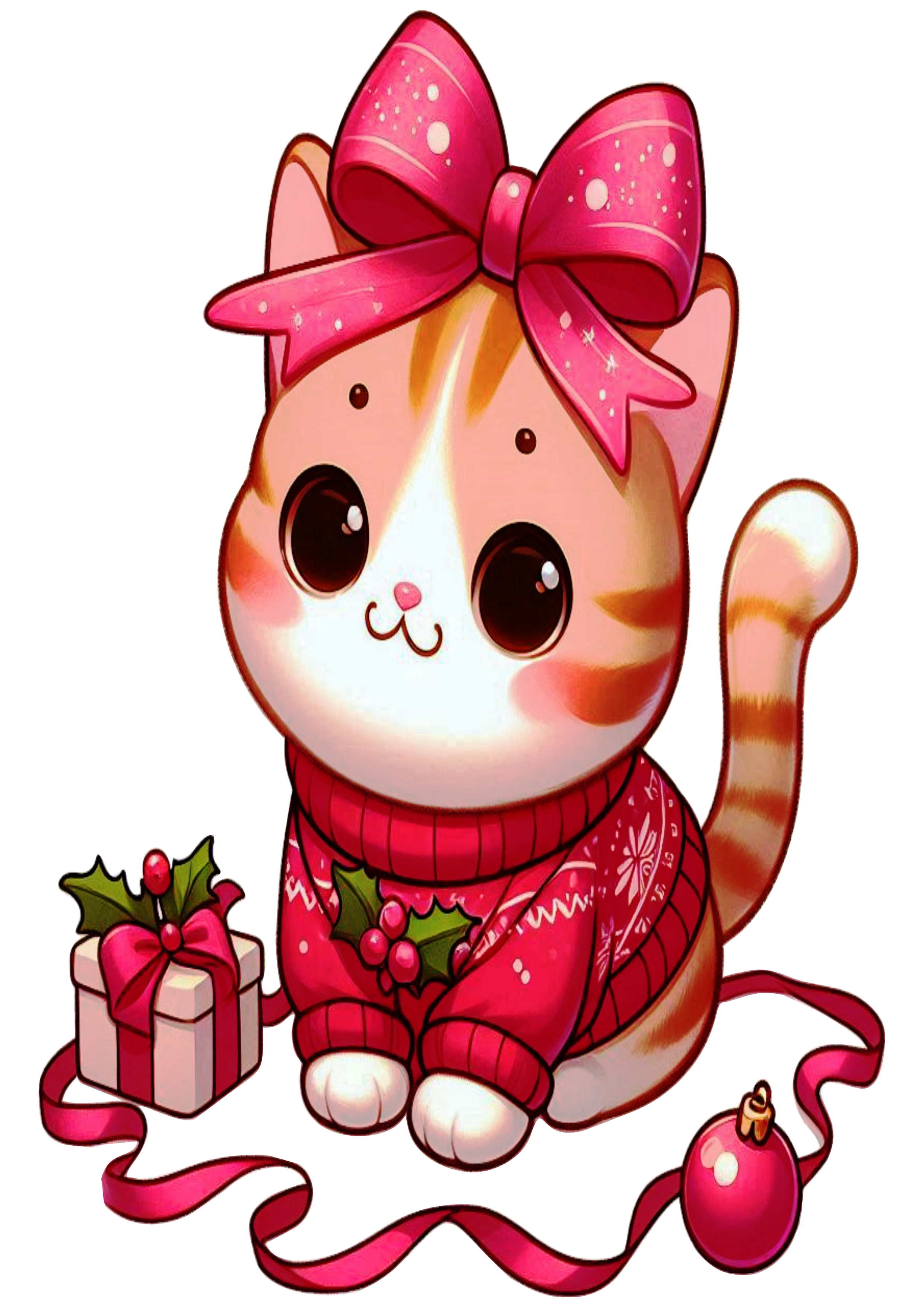 Christmas Kitty in Cute Holiday Clothes: Perfect for Your Christmas Blog PNG