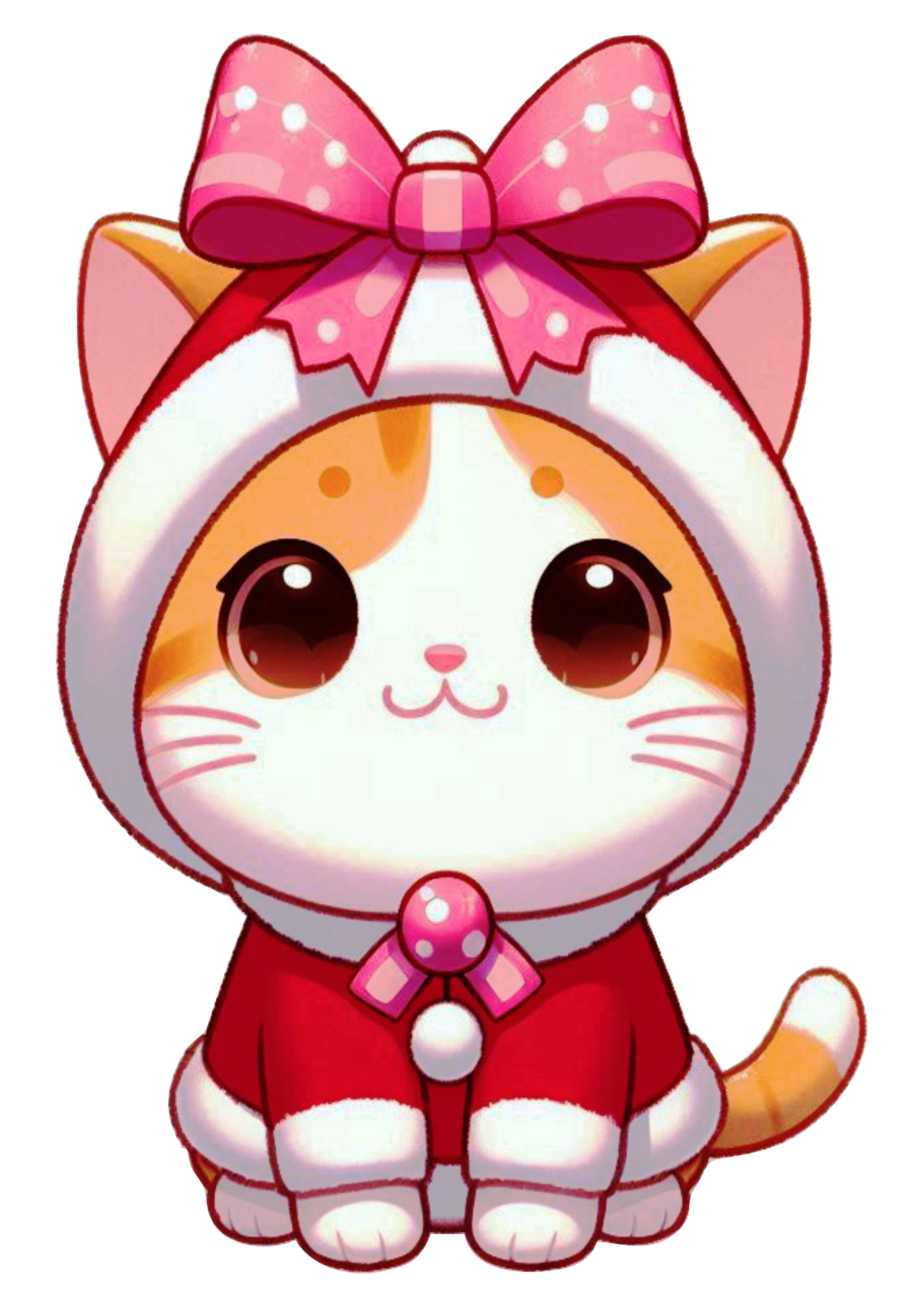 Charming Christmas Kitty: Perfect for Adding Holiday Cheer to Your Blog PNG