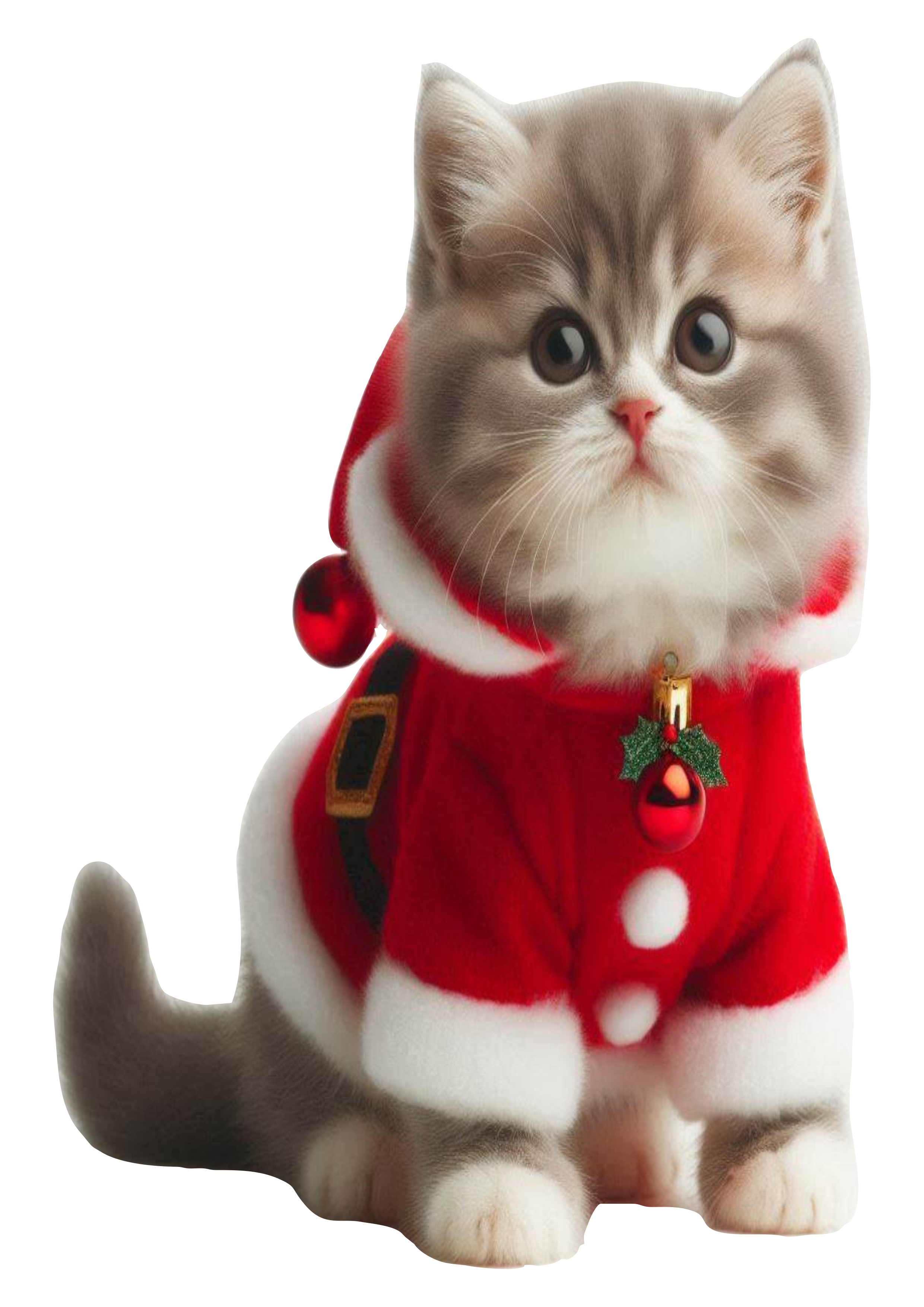 Charming Christmas Kitty PNG