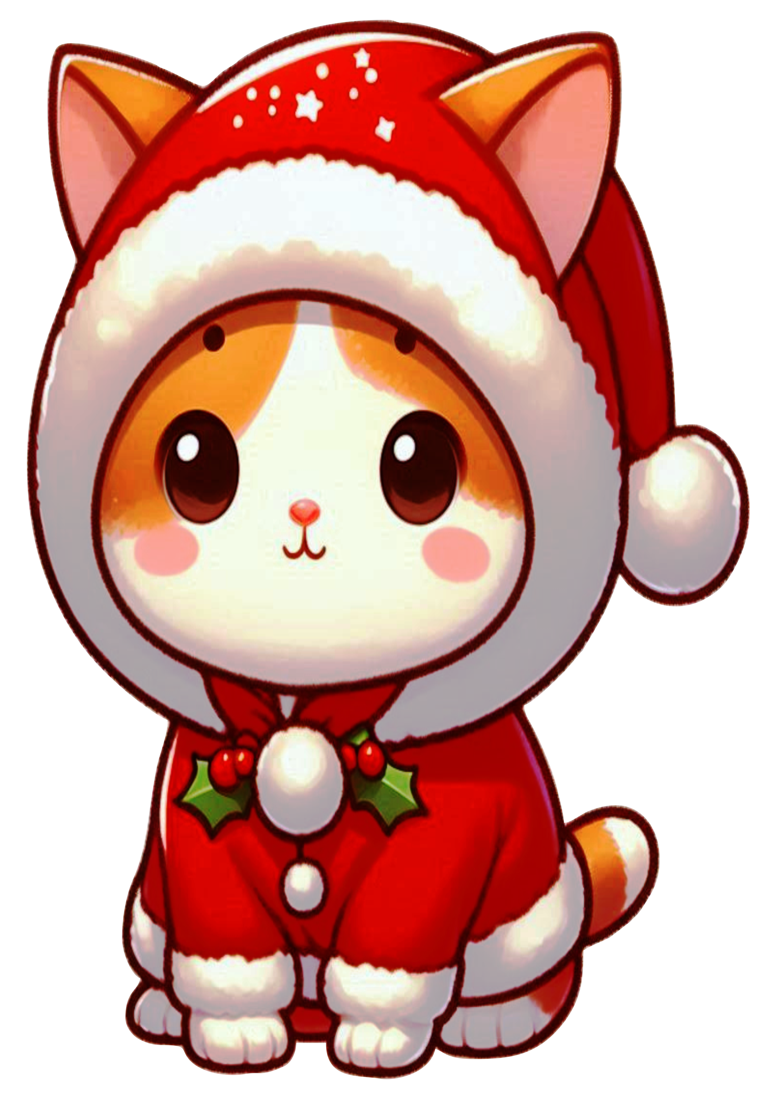 Cute Cat in Christmas PNG