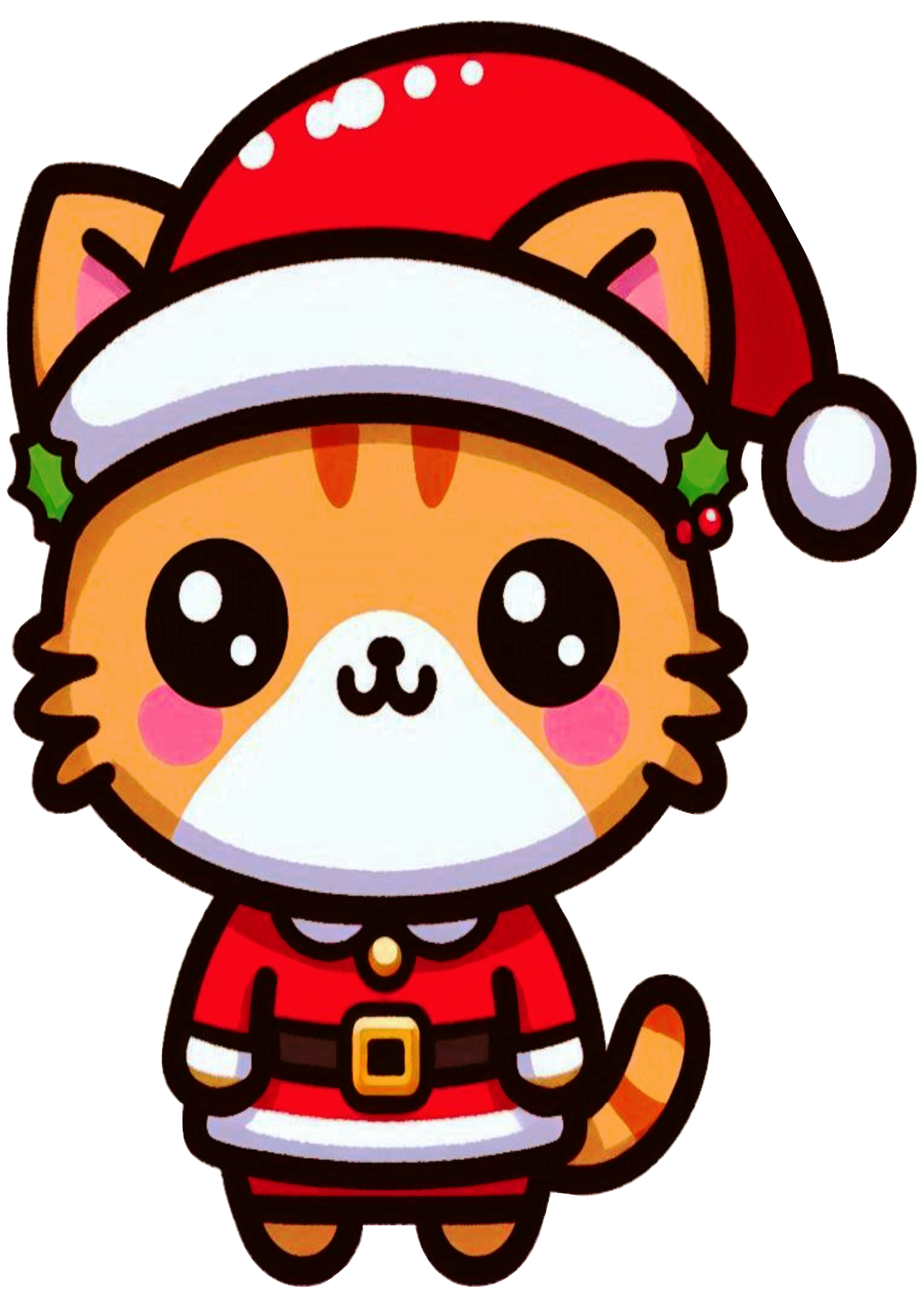 Adorable Christmas Cat Drawing to Brighten Your Holidays PNG