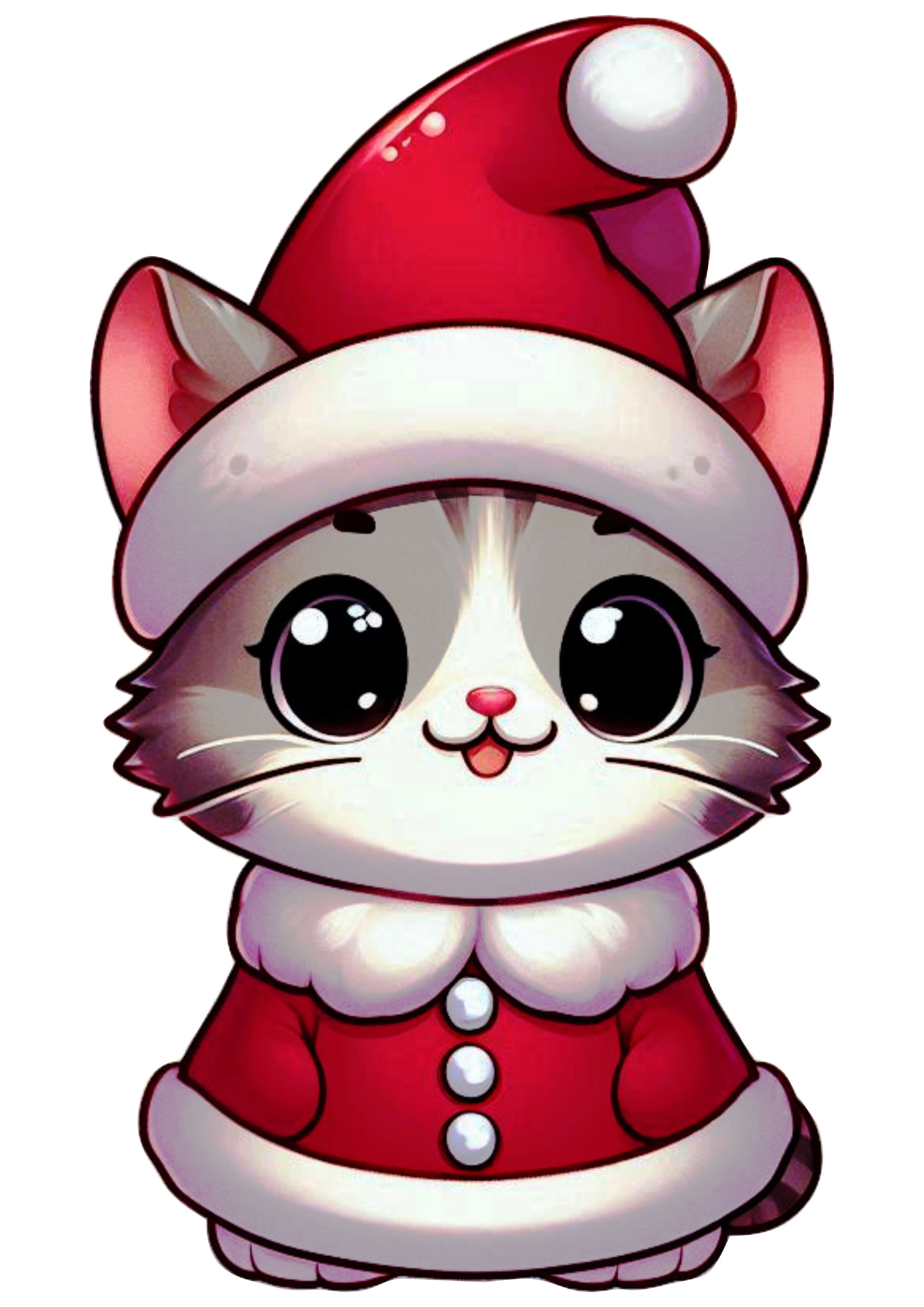 Charming Christmas Kitty PNG