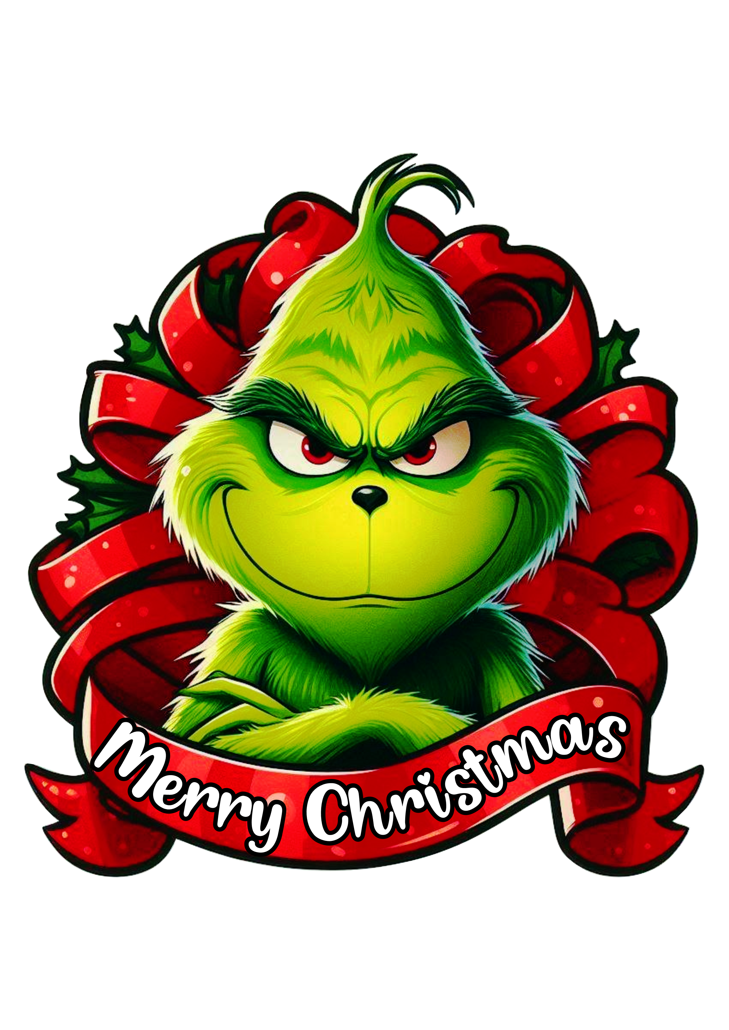 Grinch Merry Christmas Image for Cake Toppers and Festive Decorations PNG