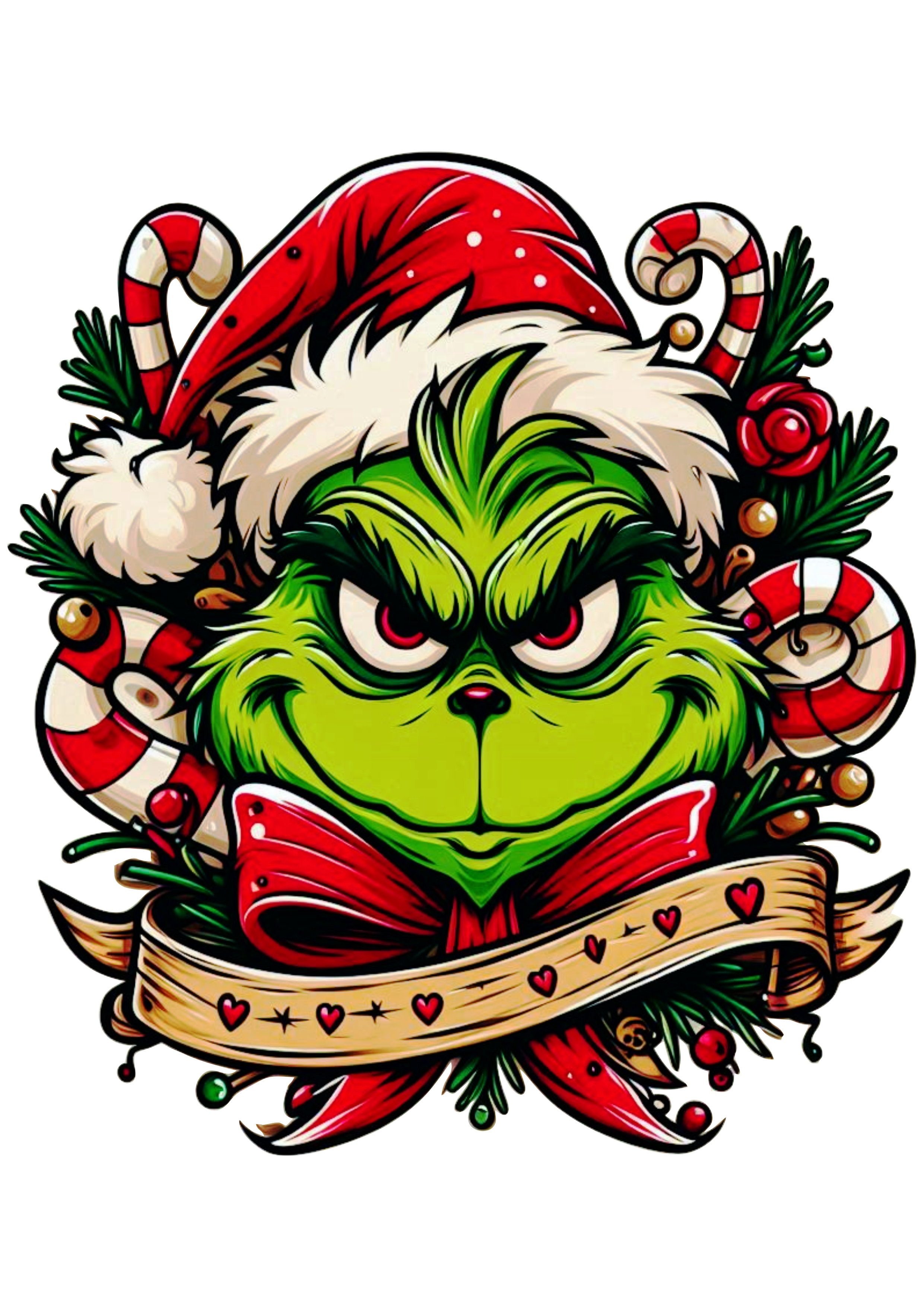 Grinch Merry Christmas Graphic: Ideal for Festive Designs and Party Décor PNG