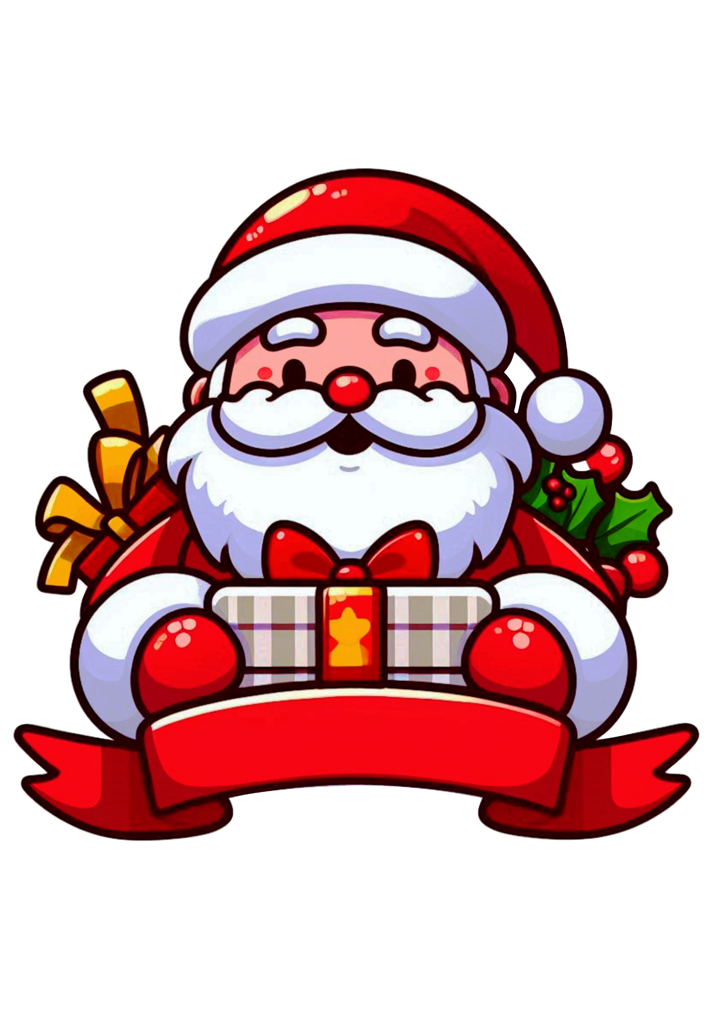 Santa Claus Drawing: Perfect for Christmas Cake Toppers PNG