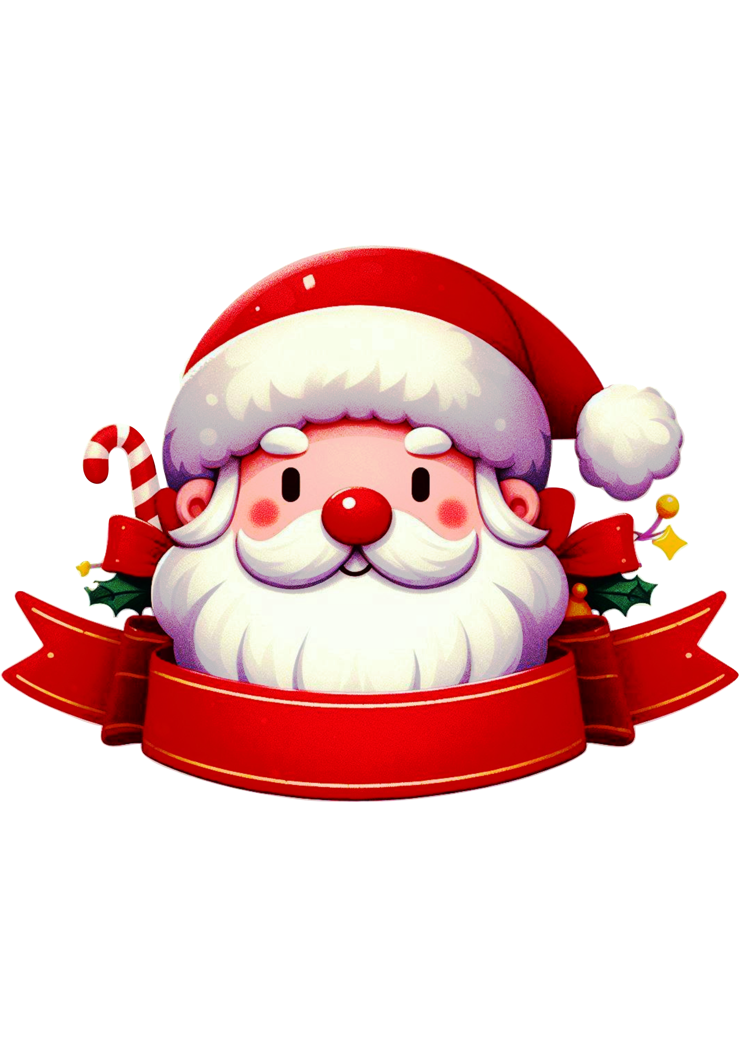 Festive Cake Decoration: Adorable Santa Claus Drawing PNG