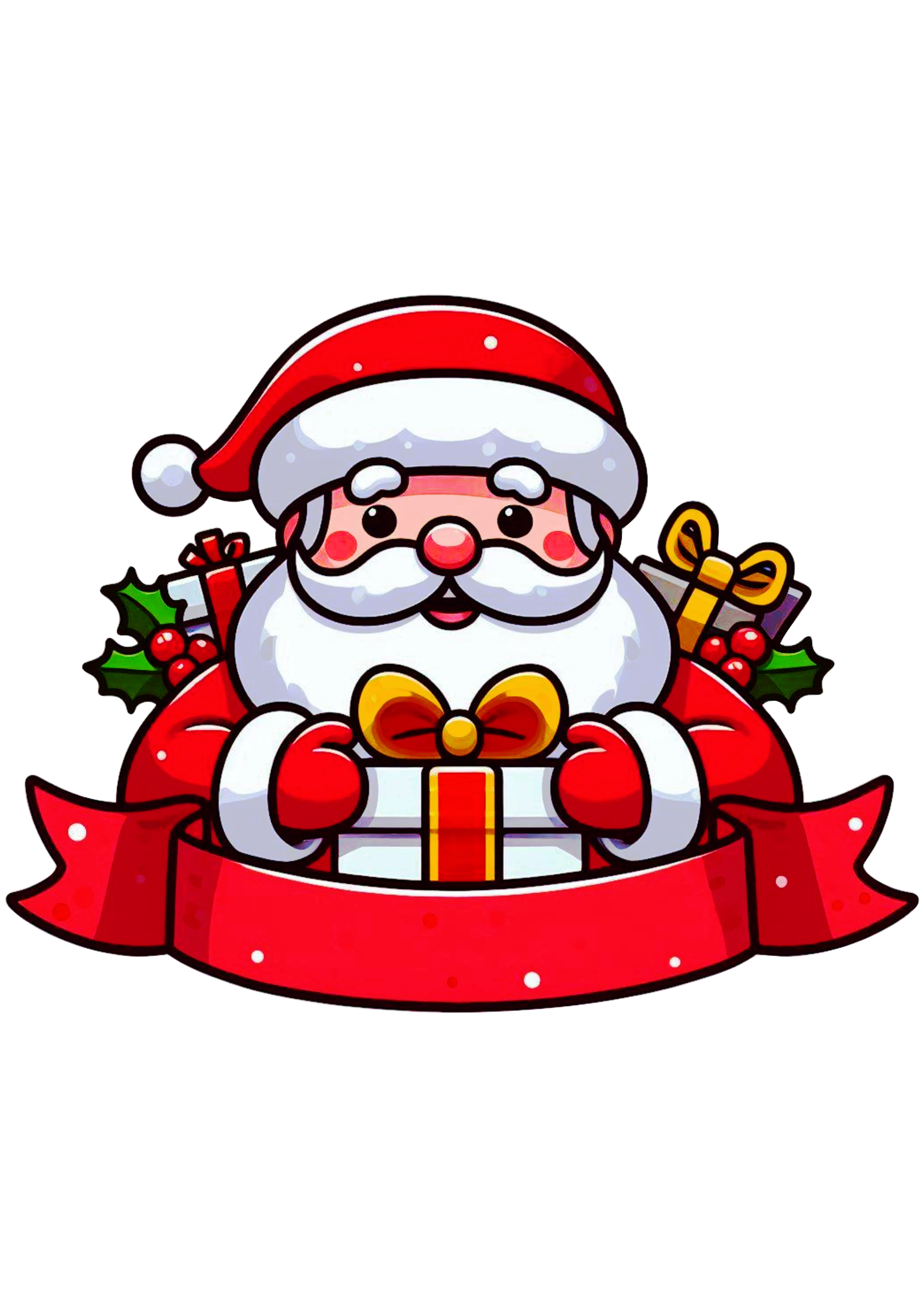 Illustrated Santa Claus: A Special Touch for Your Christmas Cakes and Parties PNG