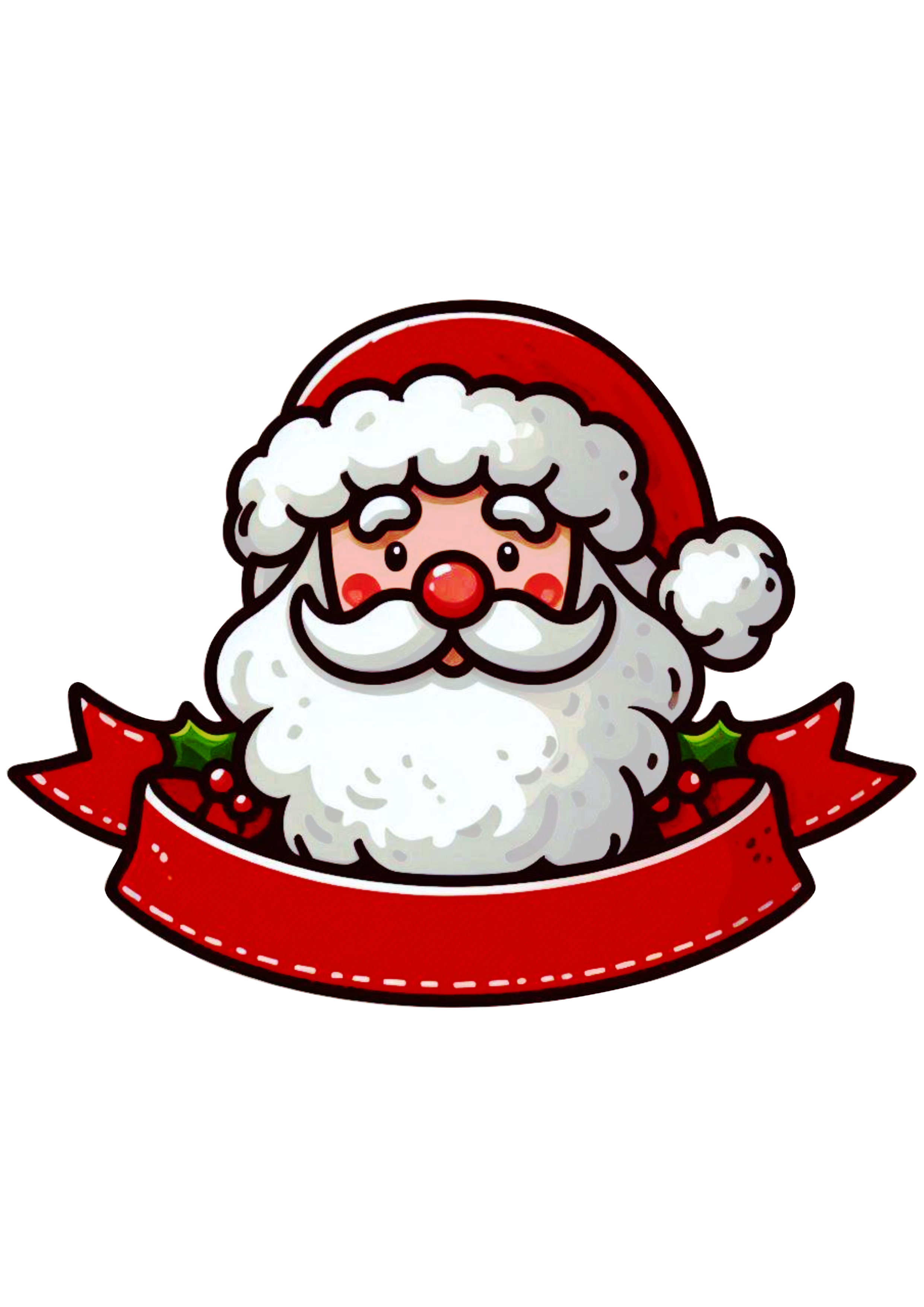 Christmas Party Decor: Santa Claus Drawing for Cake Toppers PNG