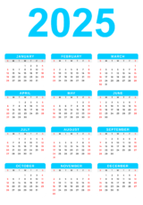 calendar 2025 blue