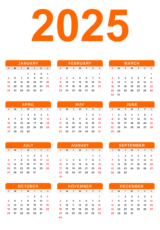 calendar 2025 orange