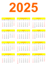 calendar 2025 yellow