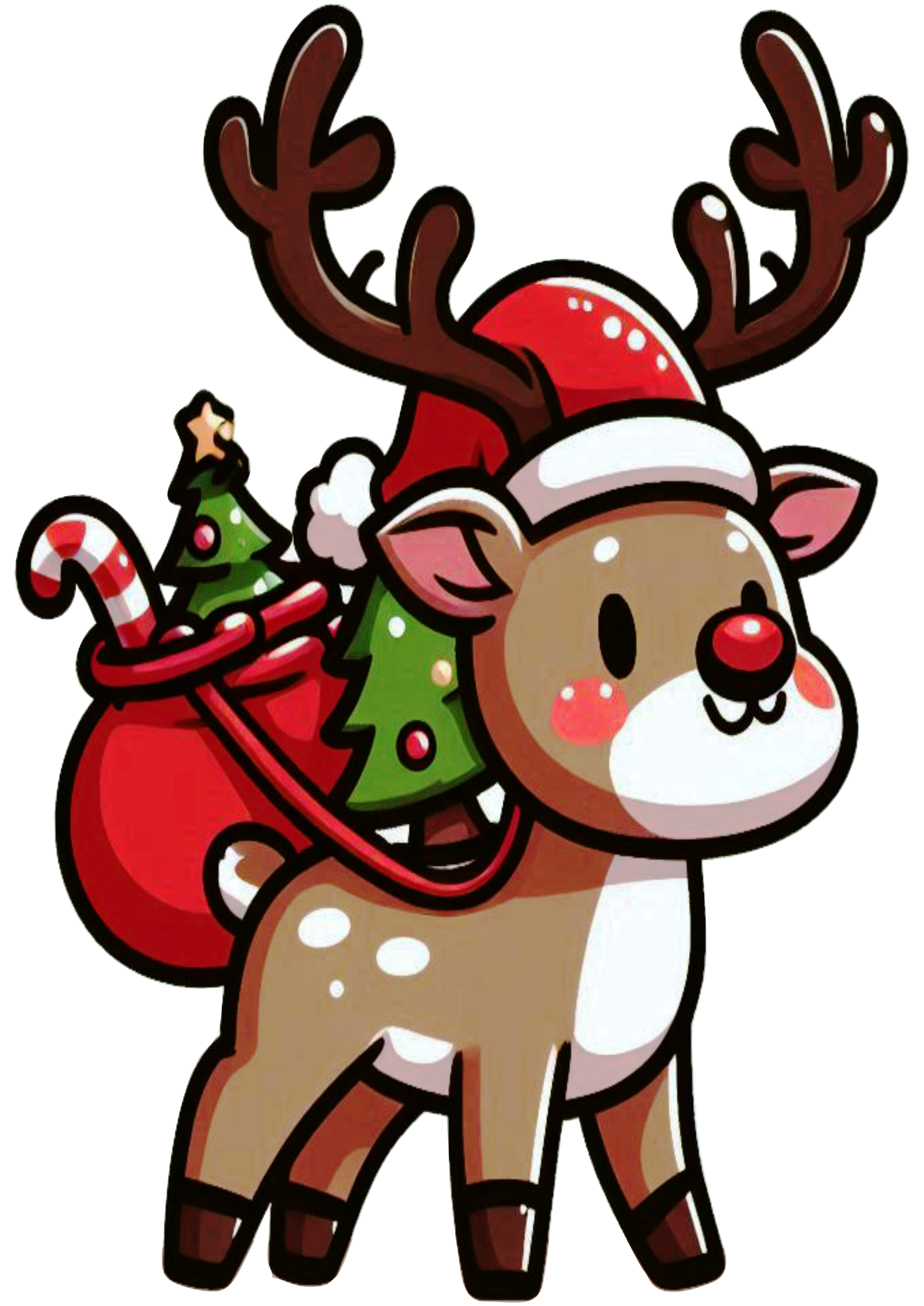 Santa’s Reindeer: A Magical Christmas Touch PNG