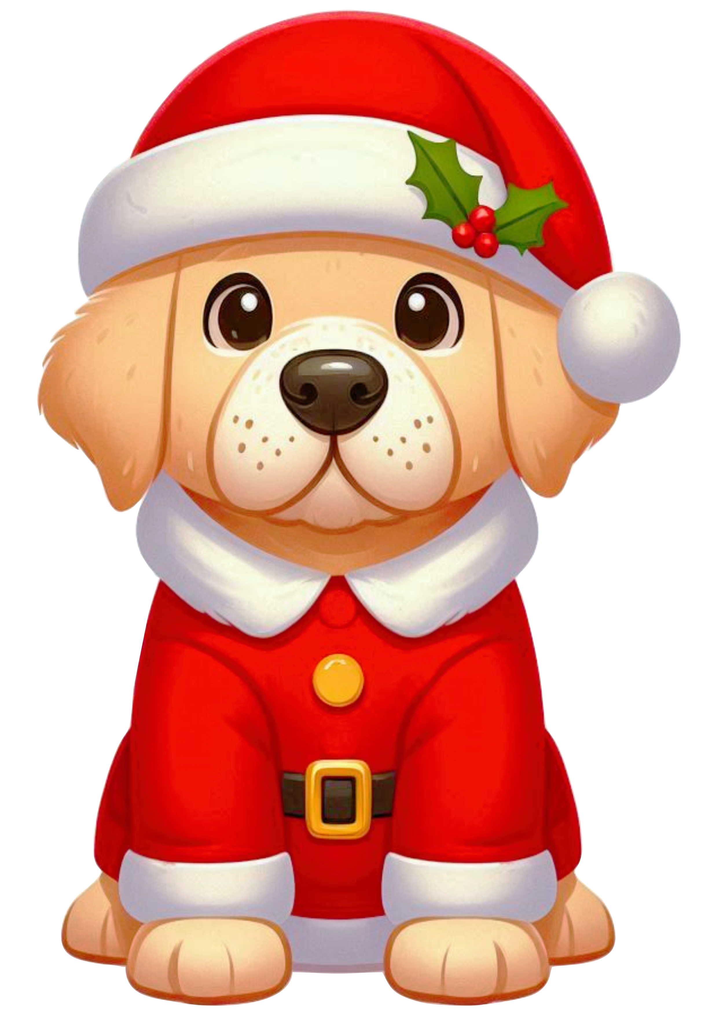 Adorable Christmas Dog PNG