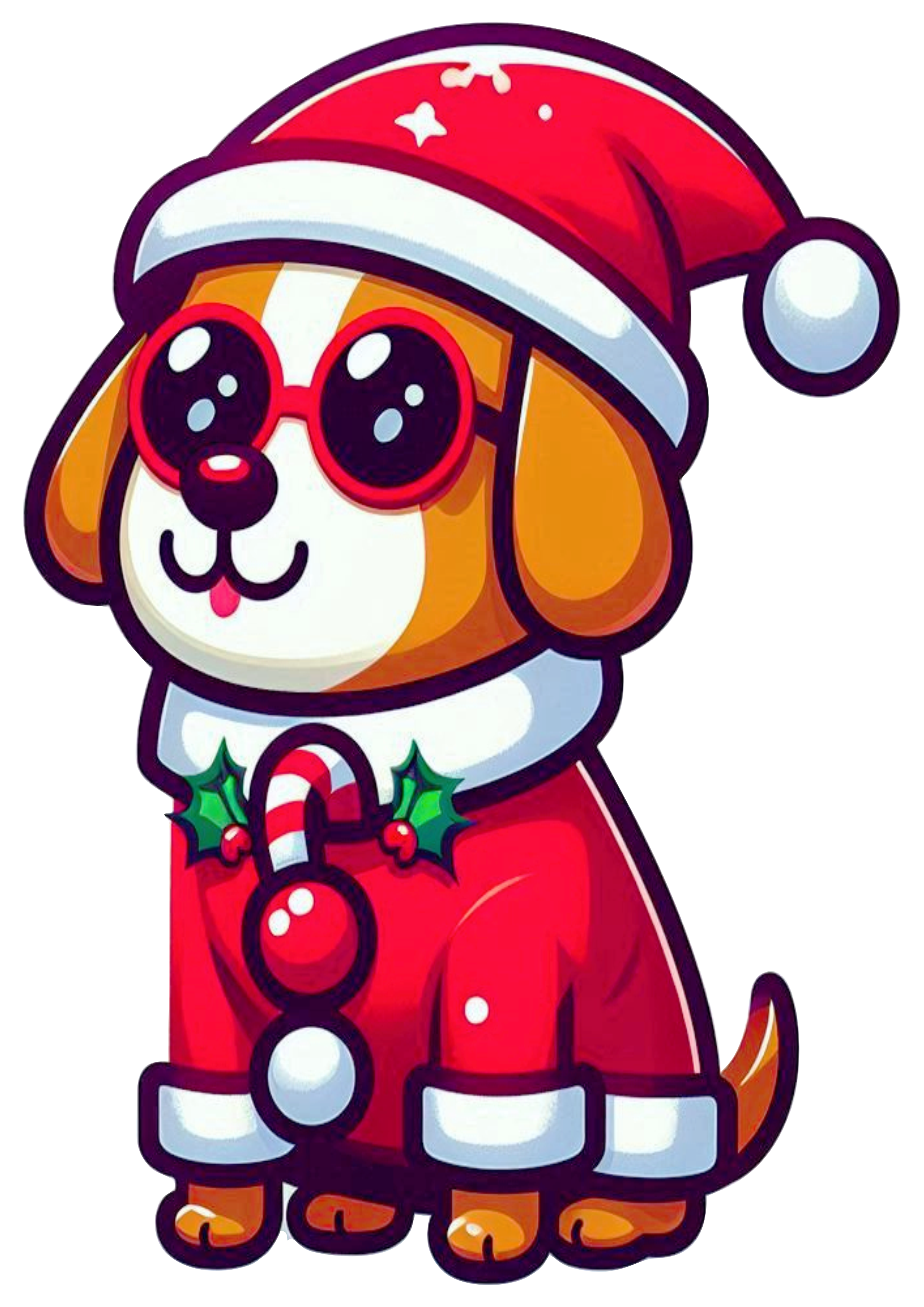 Adorable Christmas Dog Image in Transparent PNG