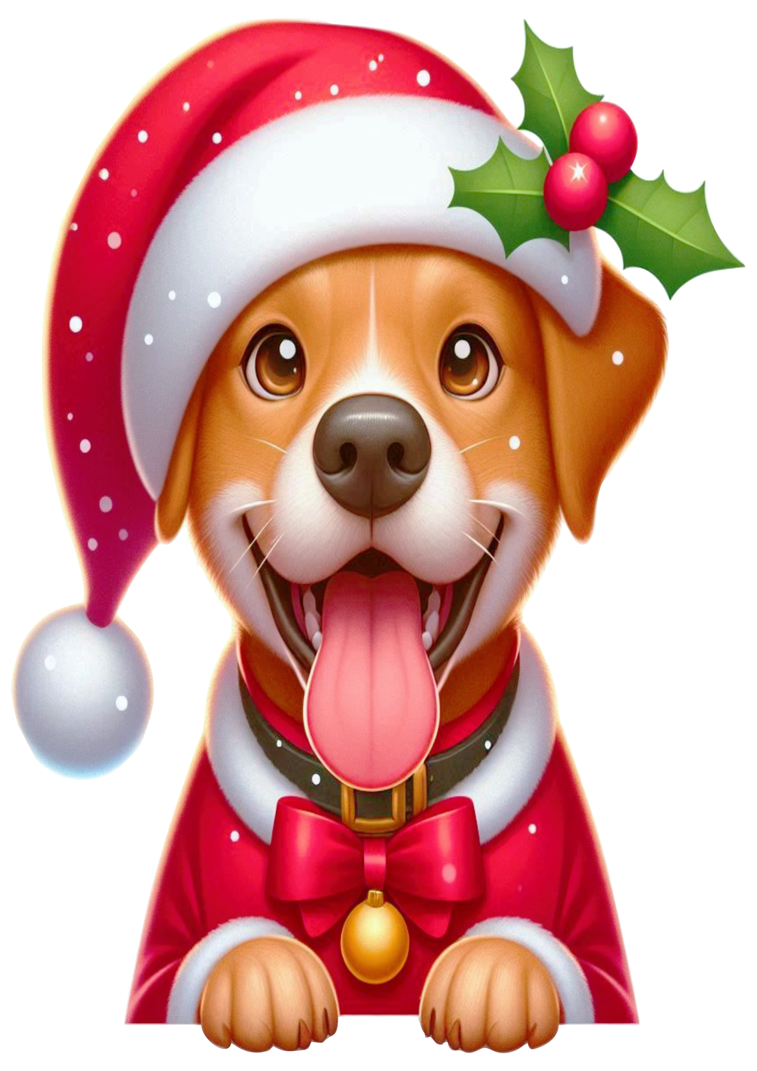 Charming Christmas Dog PNG