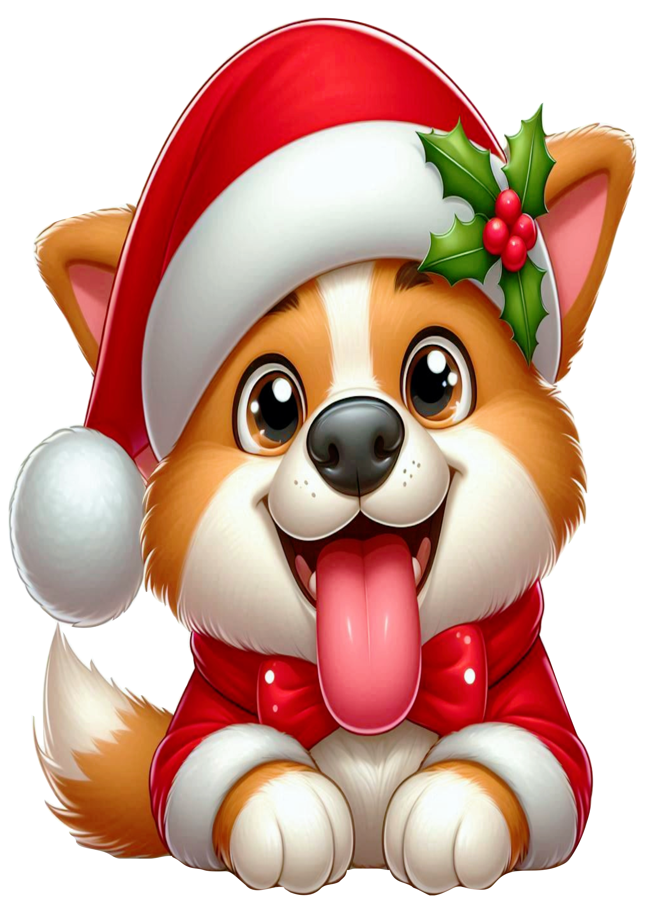 Charming Christmas Dog for Your Holiday PNG