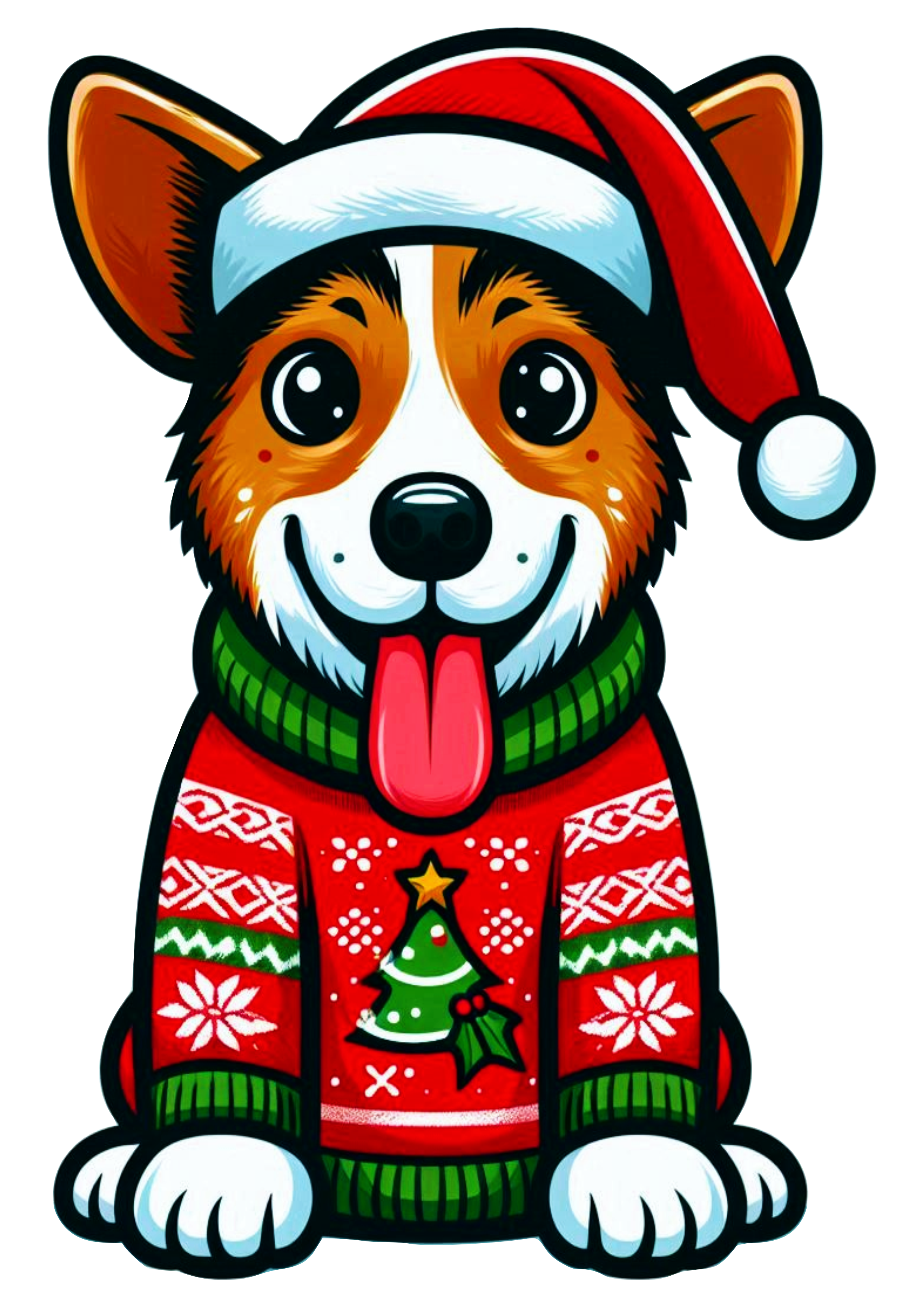 Charming Christmas Dog for Your Holiday Projects PNG