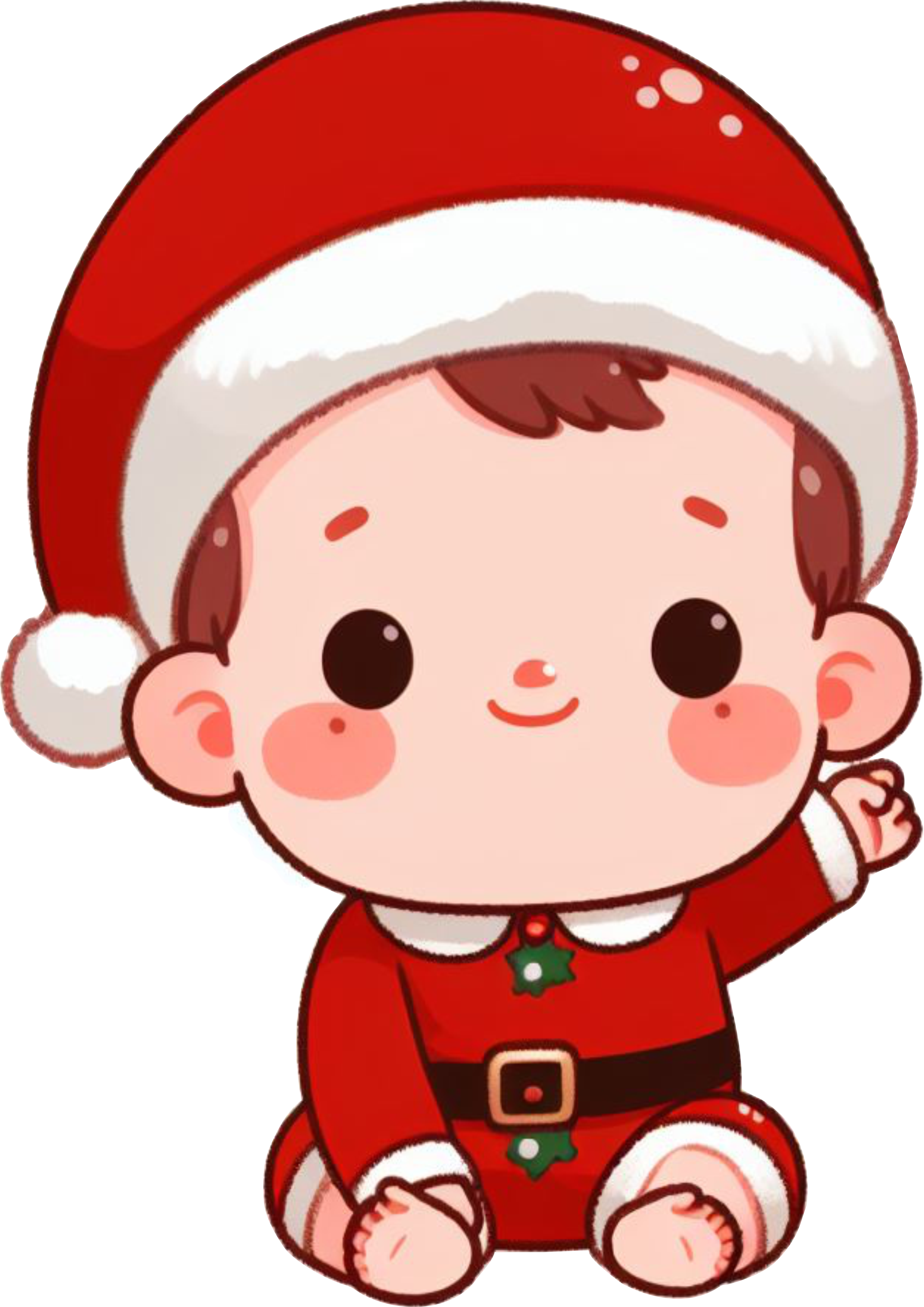 Cute Baby in Christmas Outfit Drawing for Your Holiday Decor png