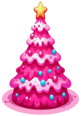 christmas tree decor pink