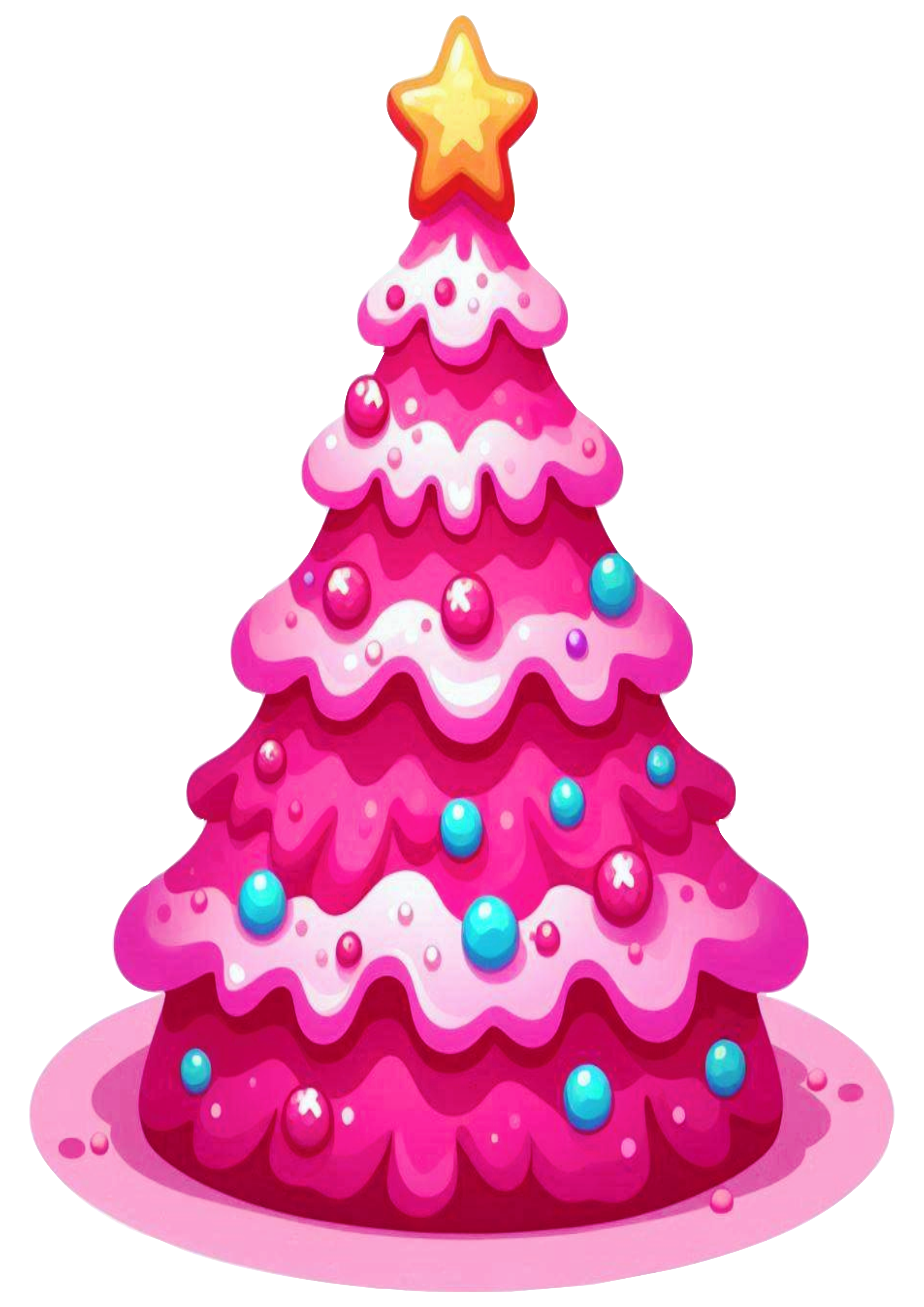 Pink Christmas Tree in PNG