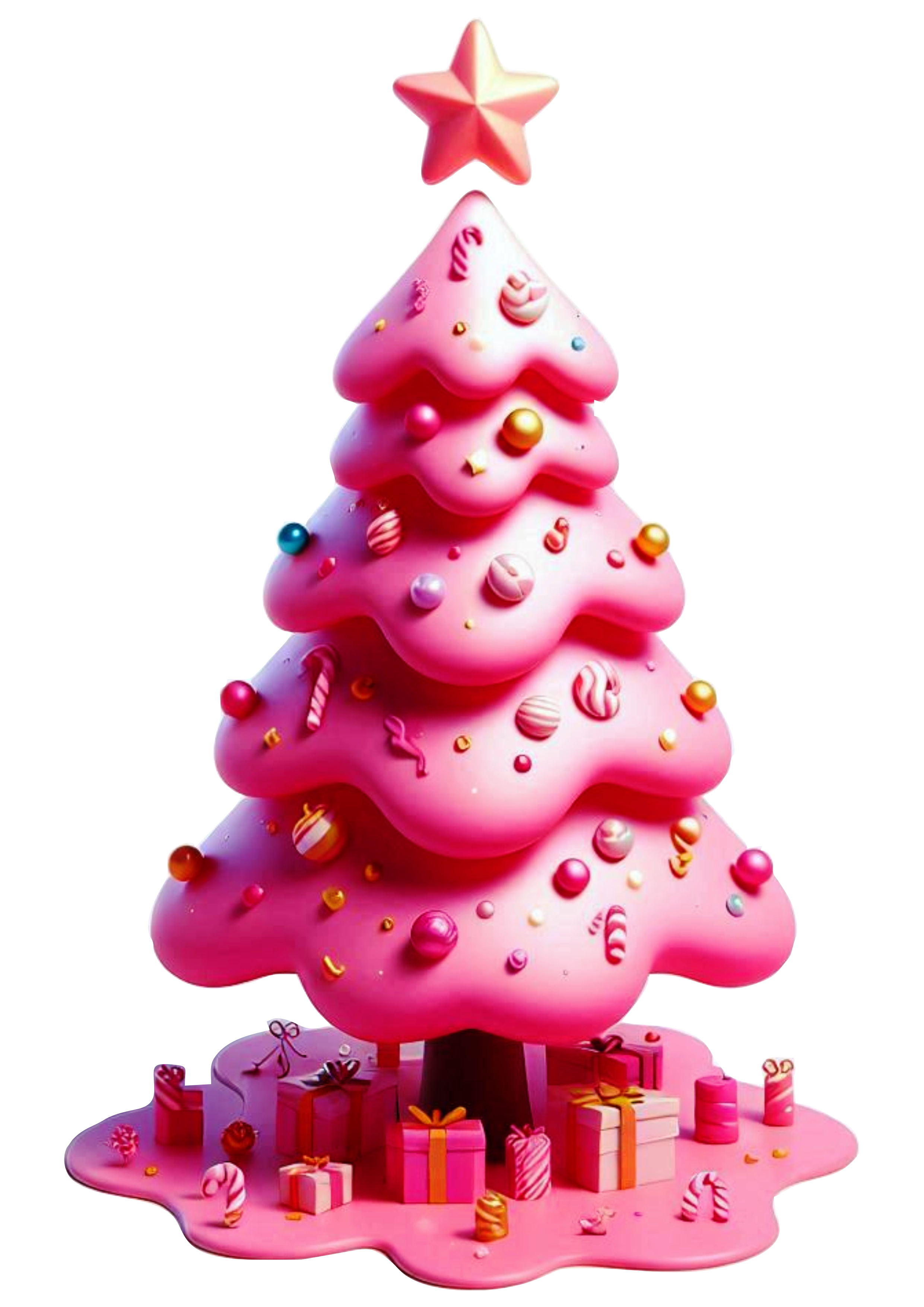 Pink Christmas Tree in PNG: A Charming Touch for Holiday Decor