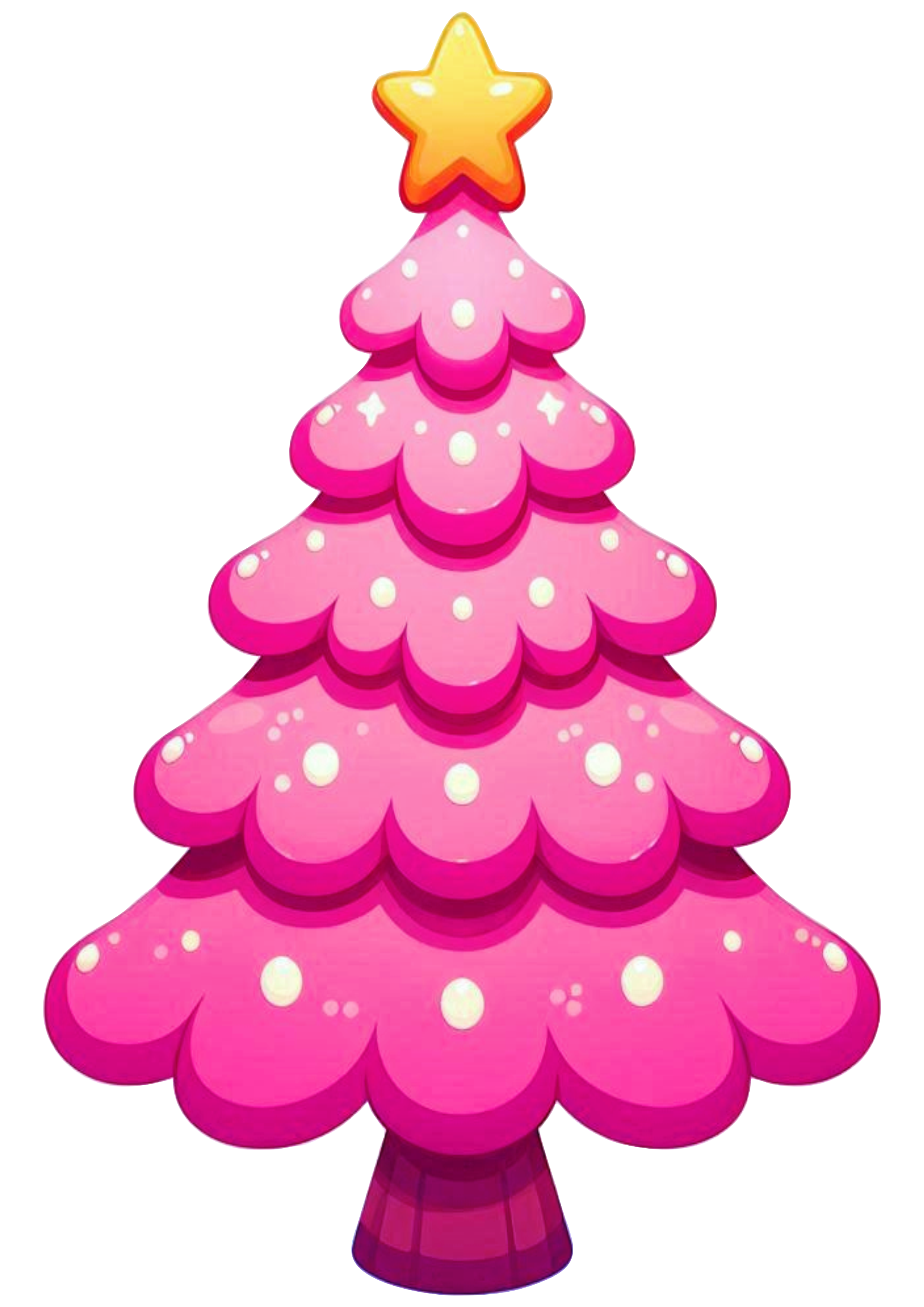 Pink Christmas Tree with Transparent Background PNG