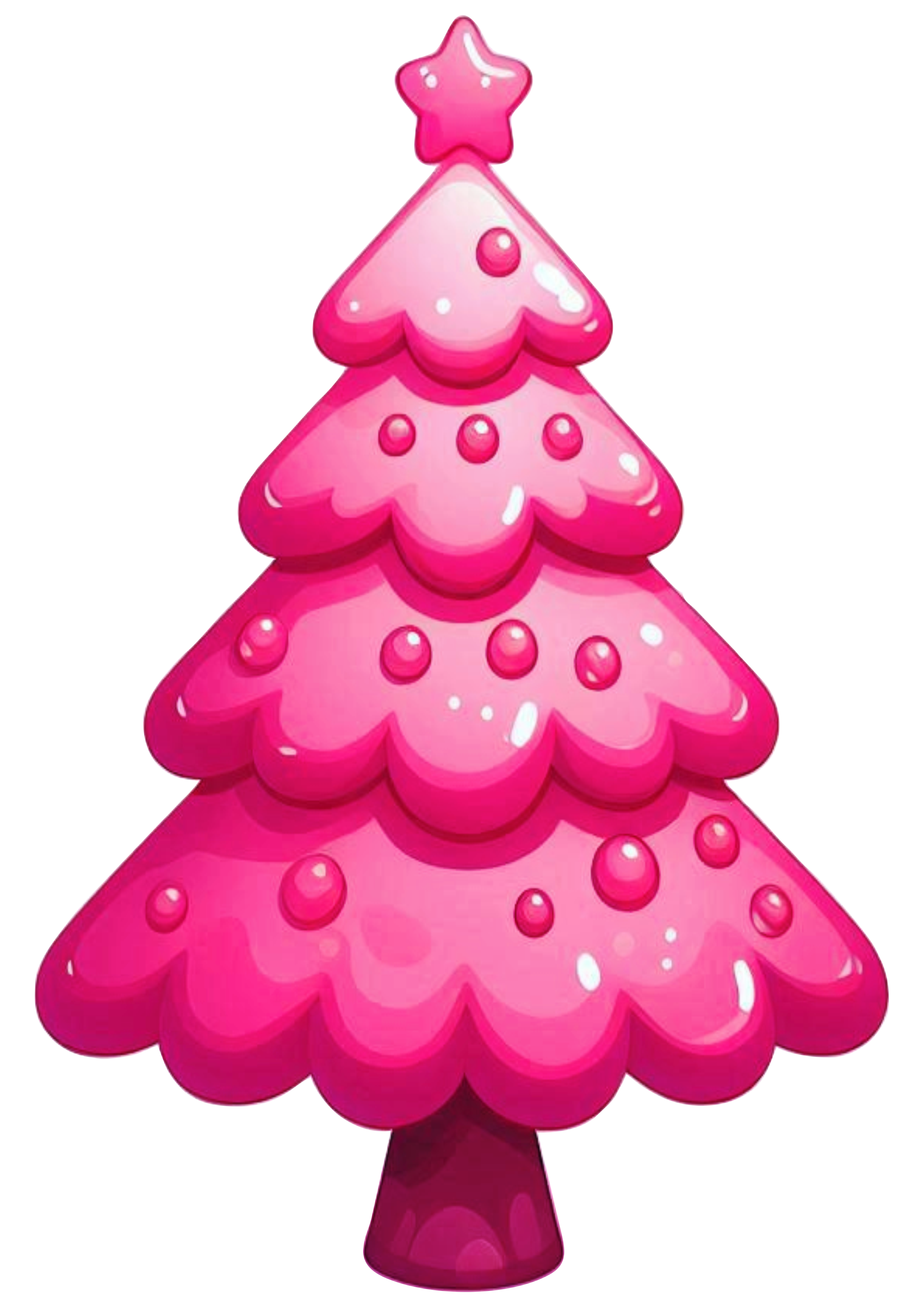 Pink Christmas Tree with Transparent Background: Perfect for Designs PNG