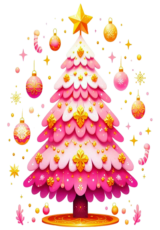 christmas tree decor pink7