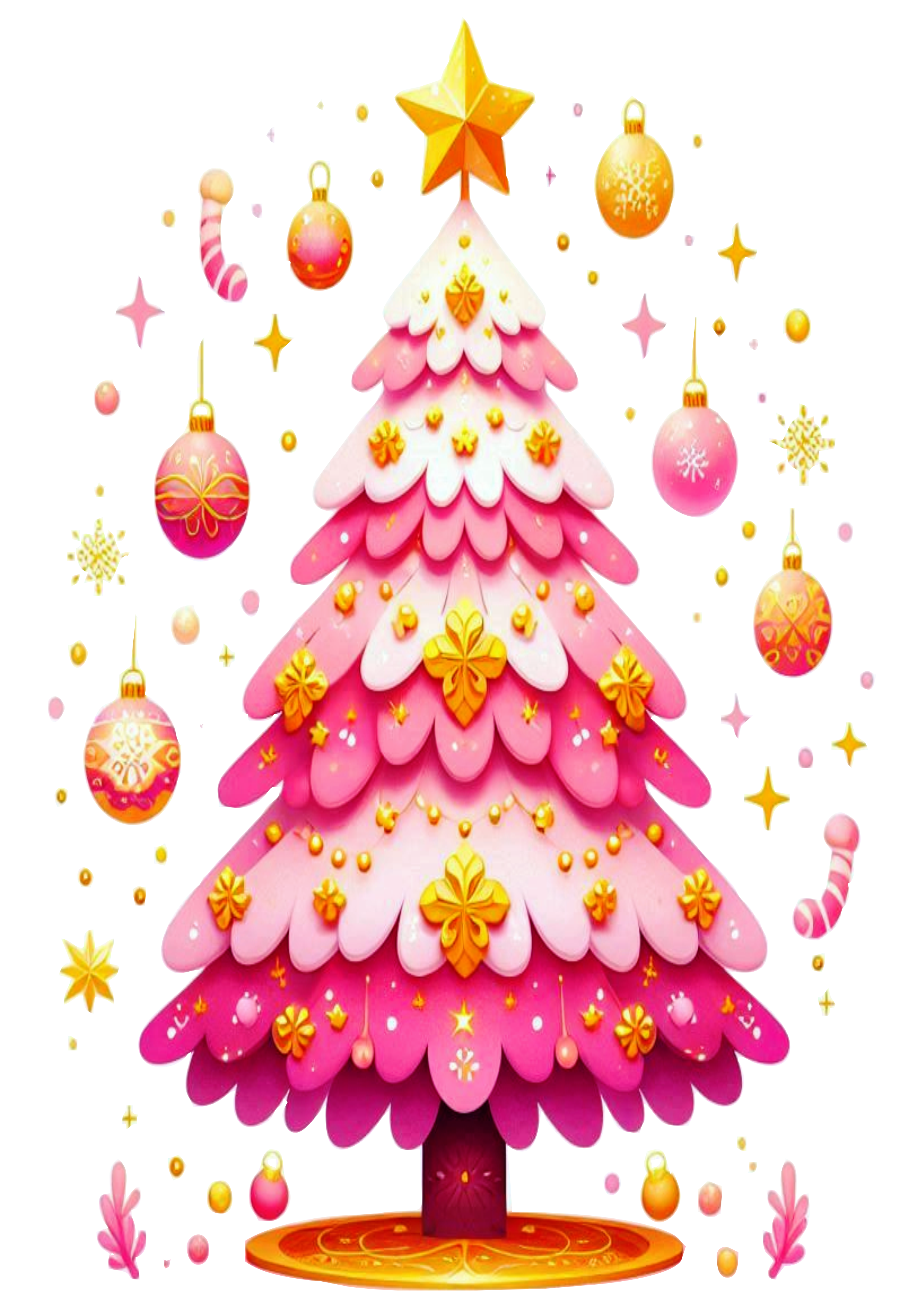 Stylish Holiday Decor: Pink Christmas Tree PNG File Free Download