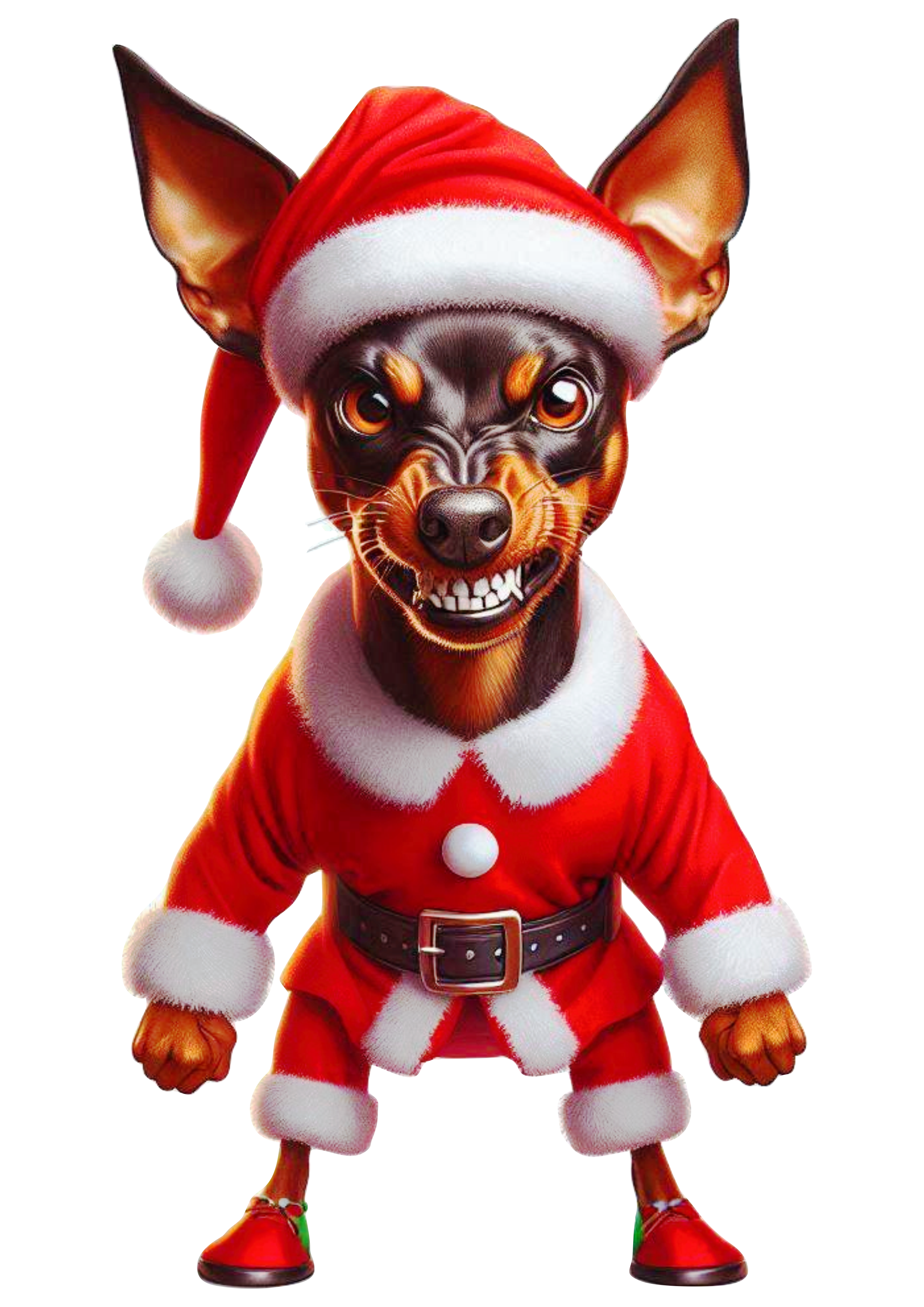 Adorable Christmas Pinscher PNG