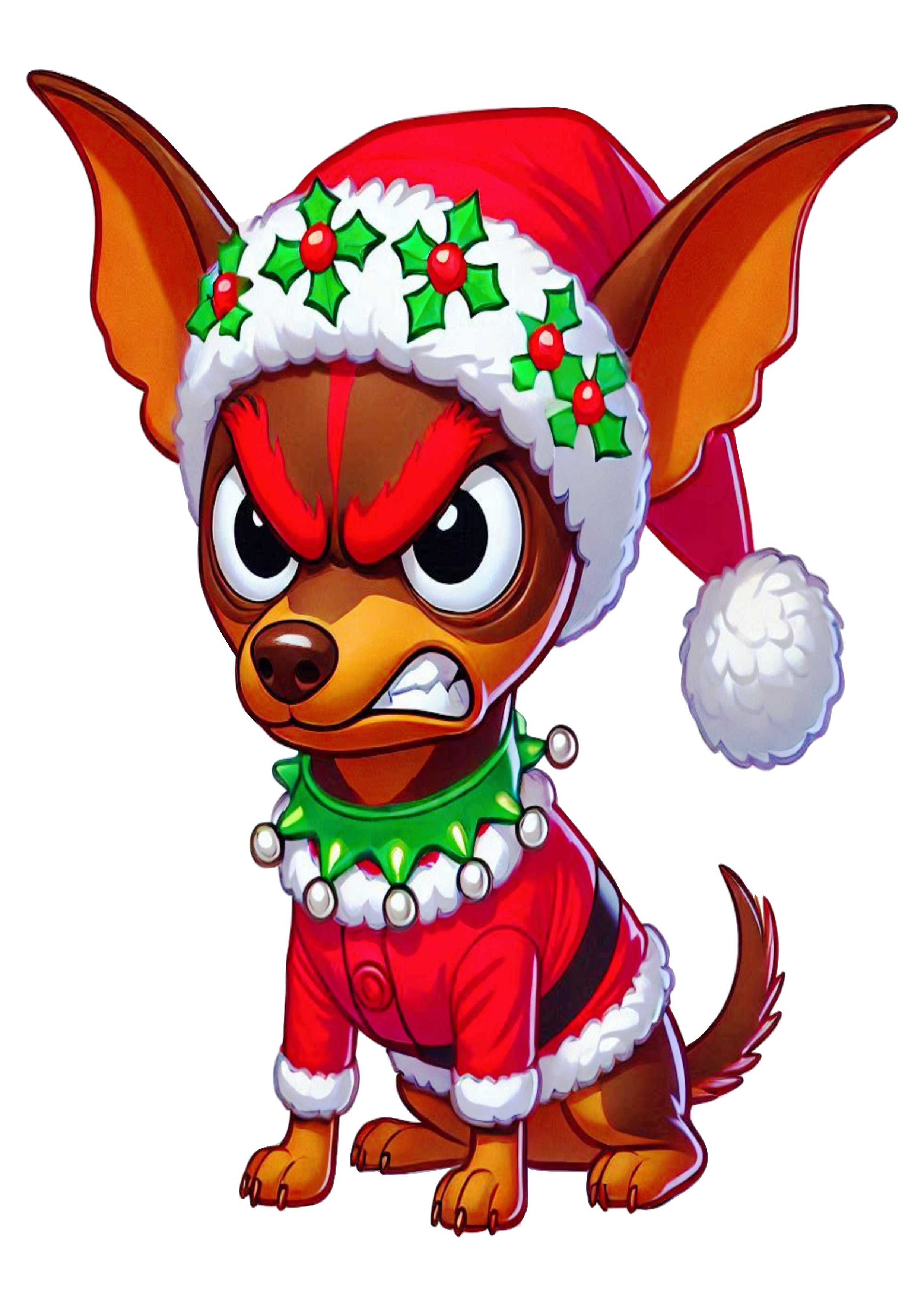 Transparent PNG of a Christmas Pinscher for Creative Projects