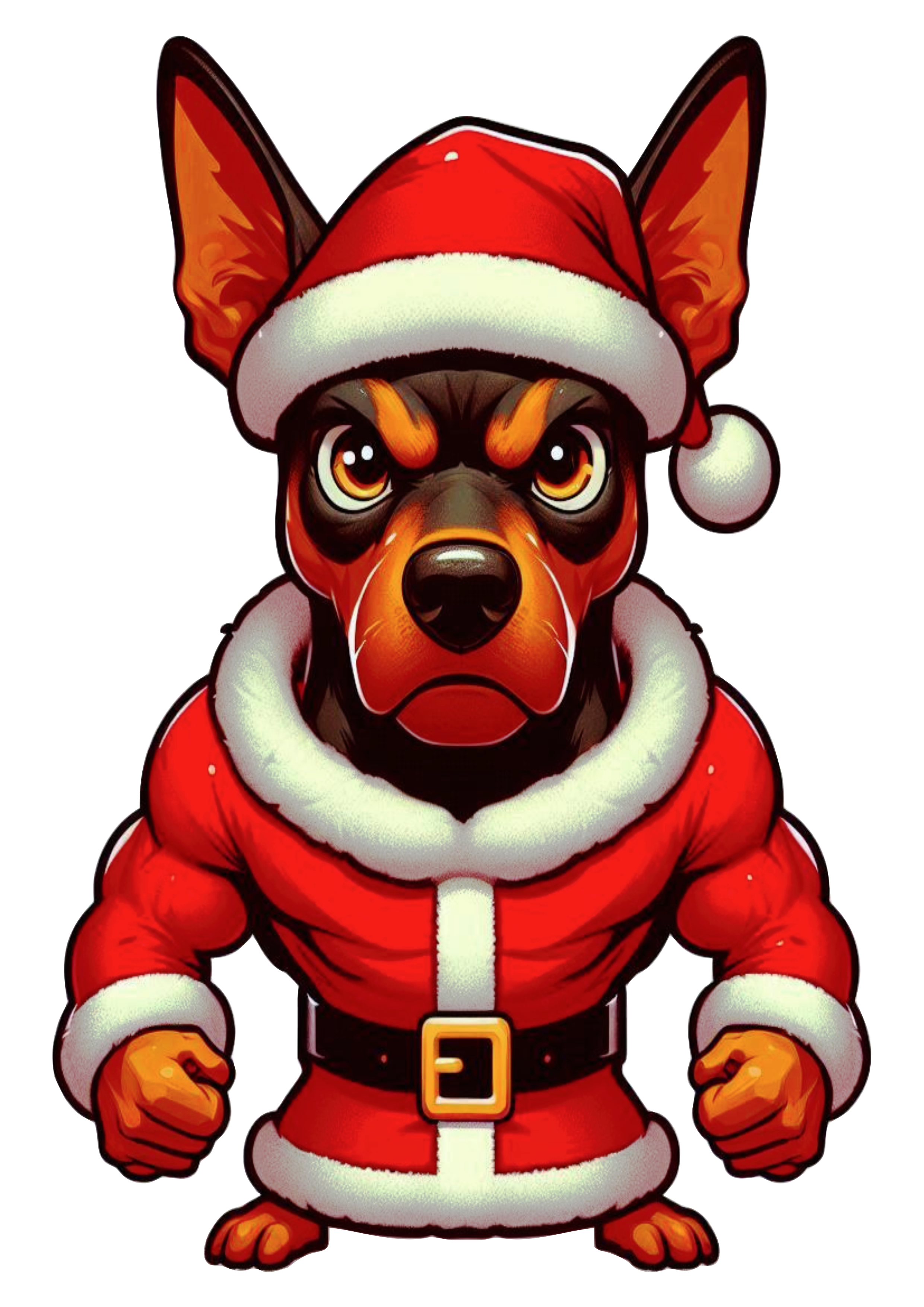 Pinscher in Festive Attire: PNG Image for Custom Designs