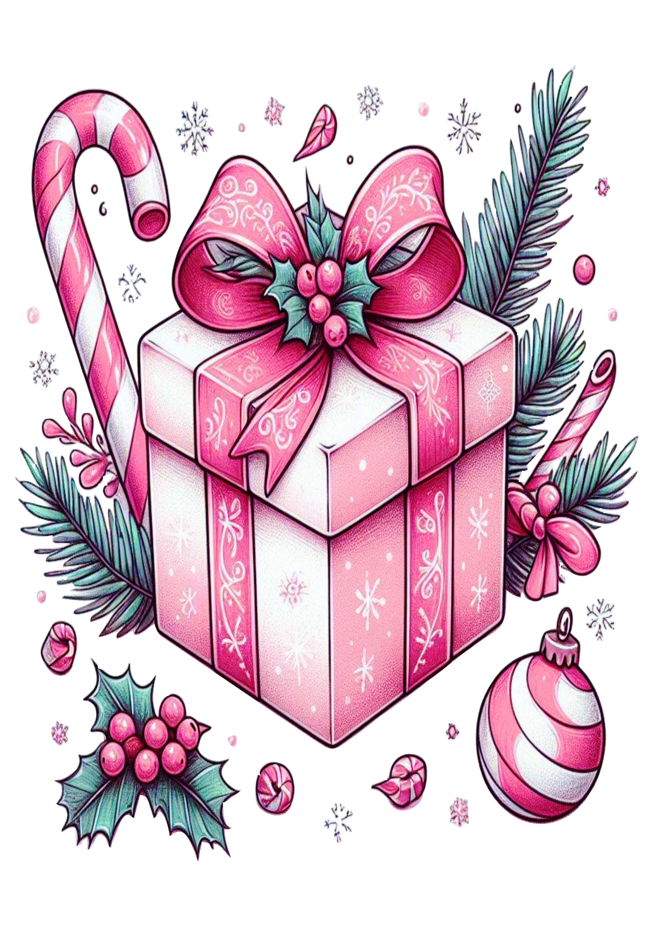 PNG Image of Christmas Gift Box: Ideal for Crafts and Decorations