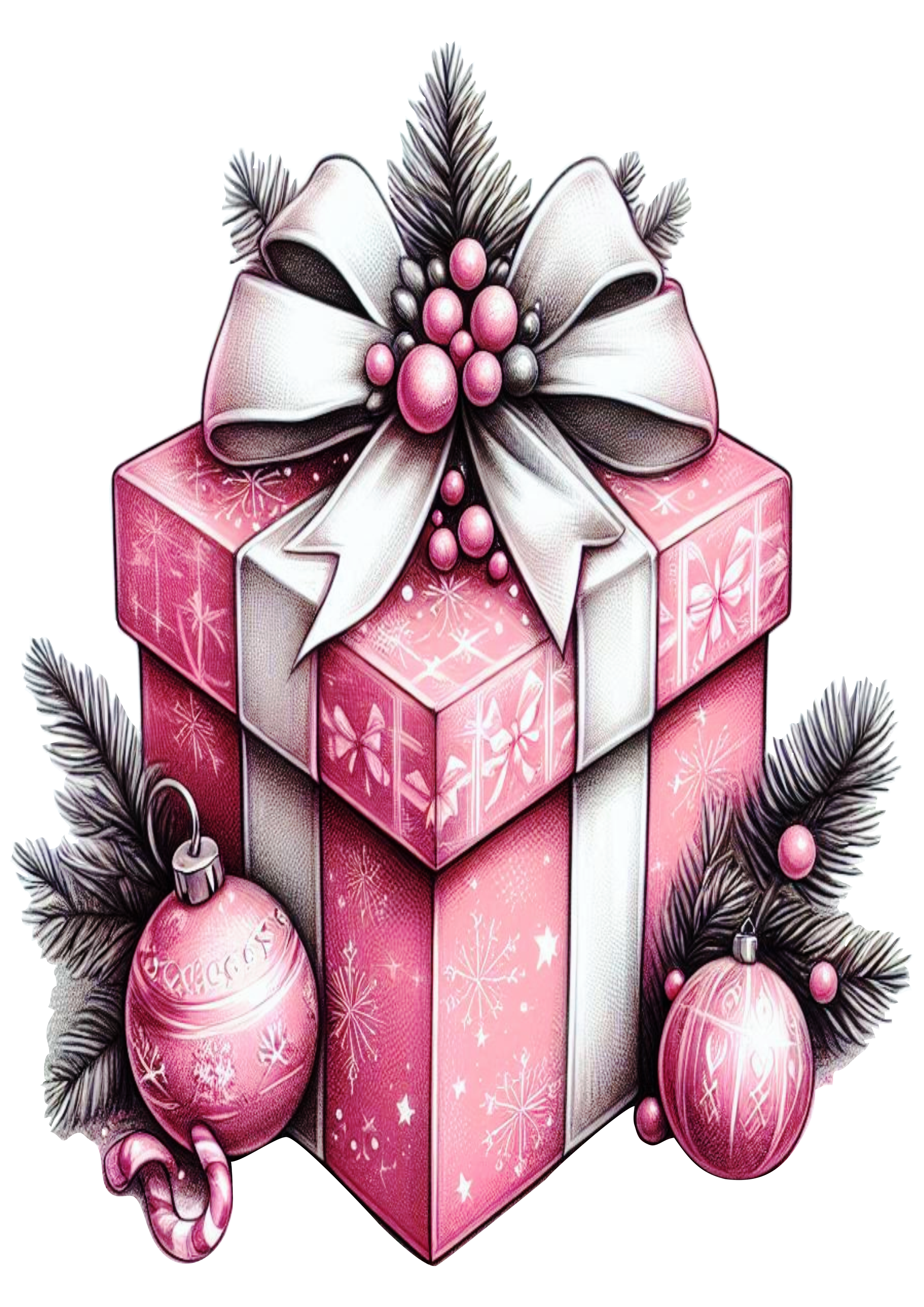 Download Now: Christmas Gift Box Drawing with Transparent Background PNG