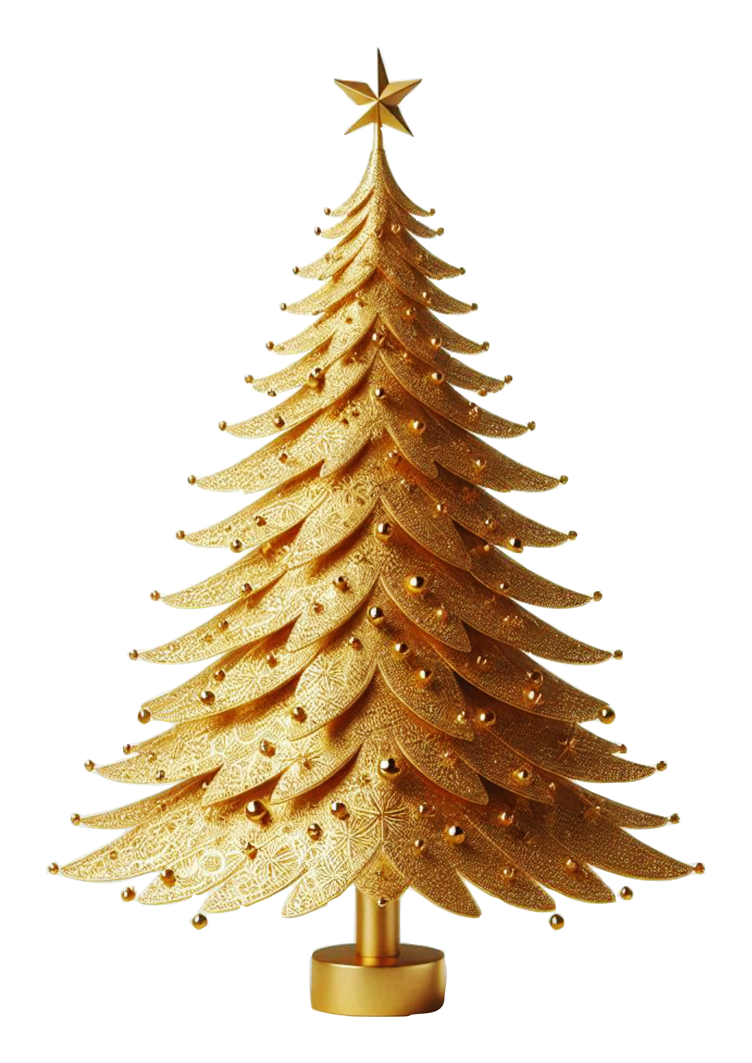 Sparkling Festive Decor: How to Create a Golden Christmas Tree PNG